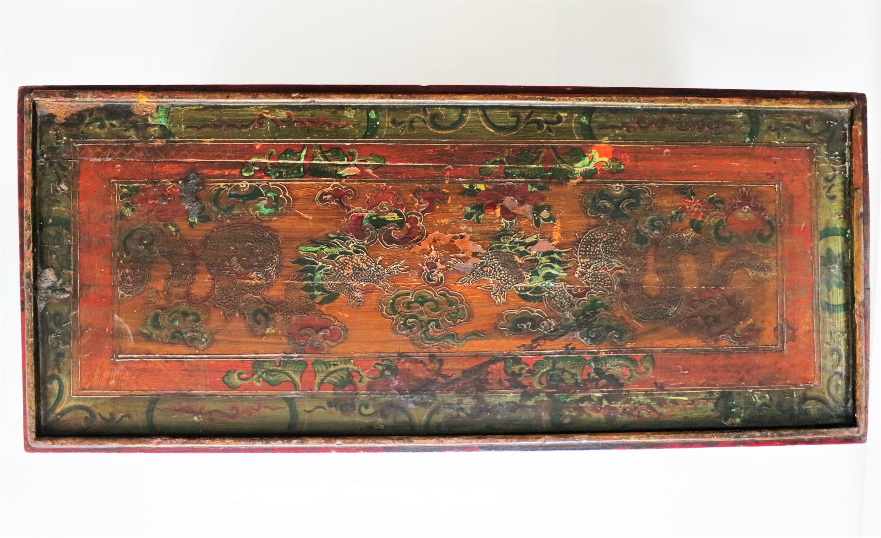 Early 19th Century Tibetan Painted Bible Table For Sale 3