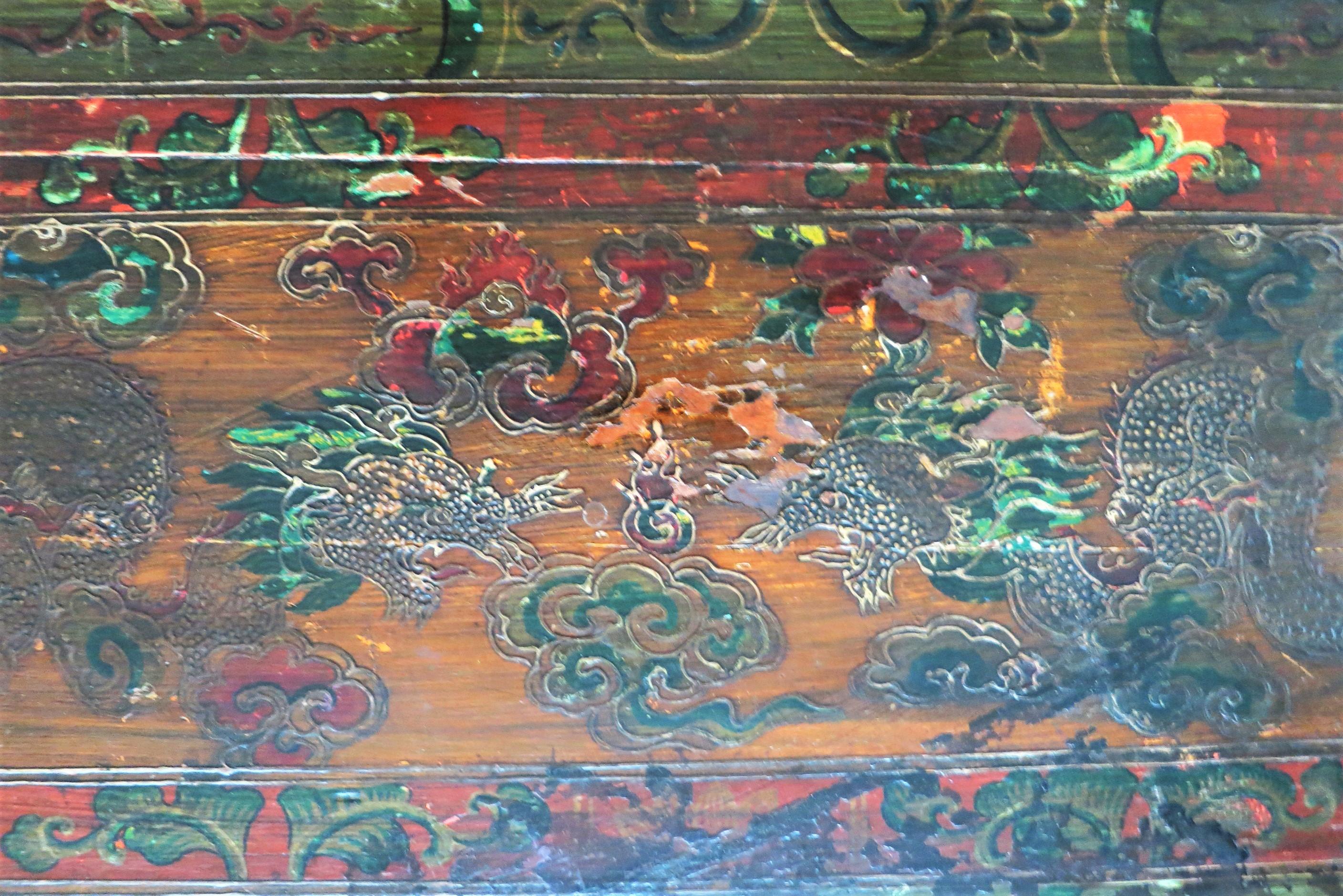 Early 19th Century Tibetan Painted Bible Table For Sale 4