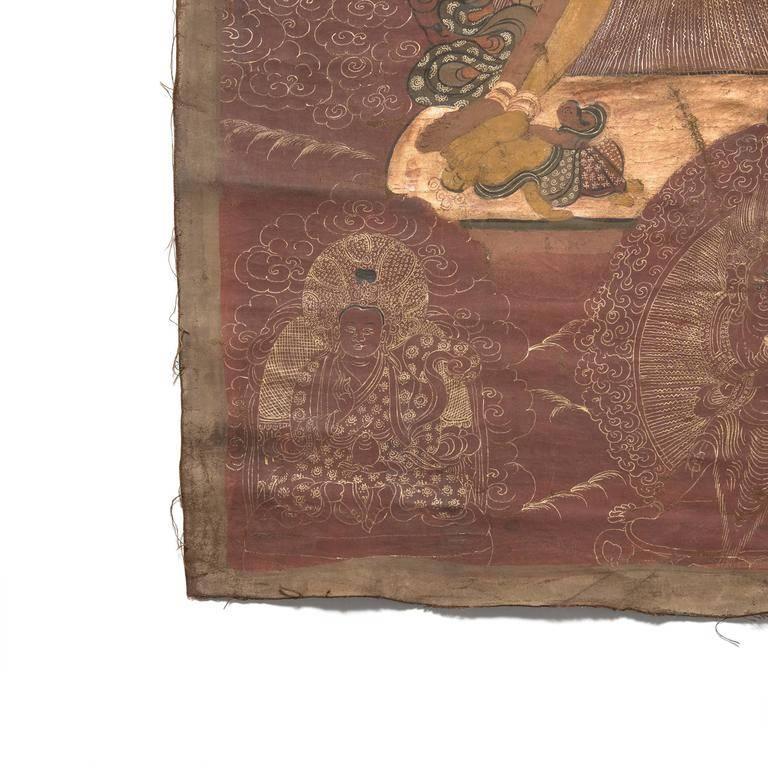 Fabric Early 19th Century Tibetan Thangka of Chakrasamvara