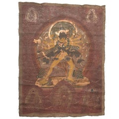 Tibetisches Thangka des frühen 19. Jahrhunderts mit Chakrasamvara