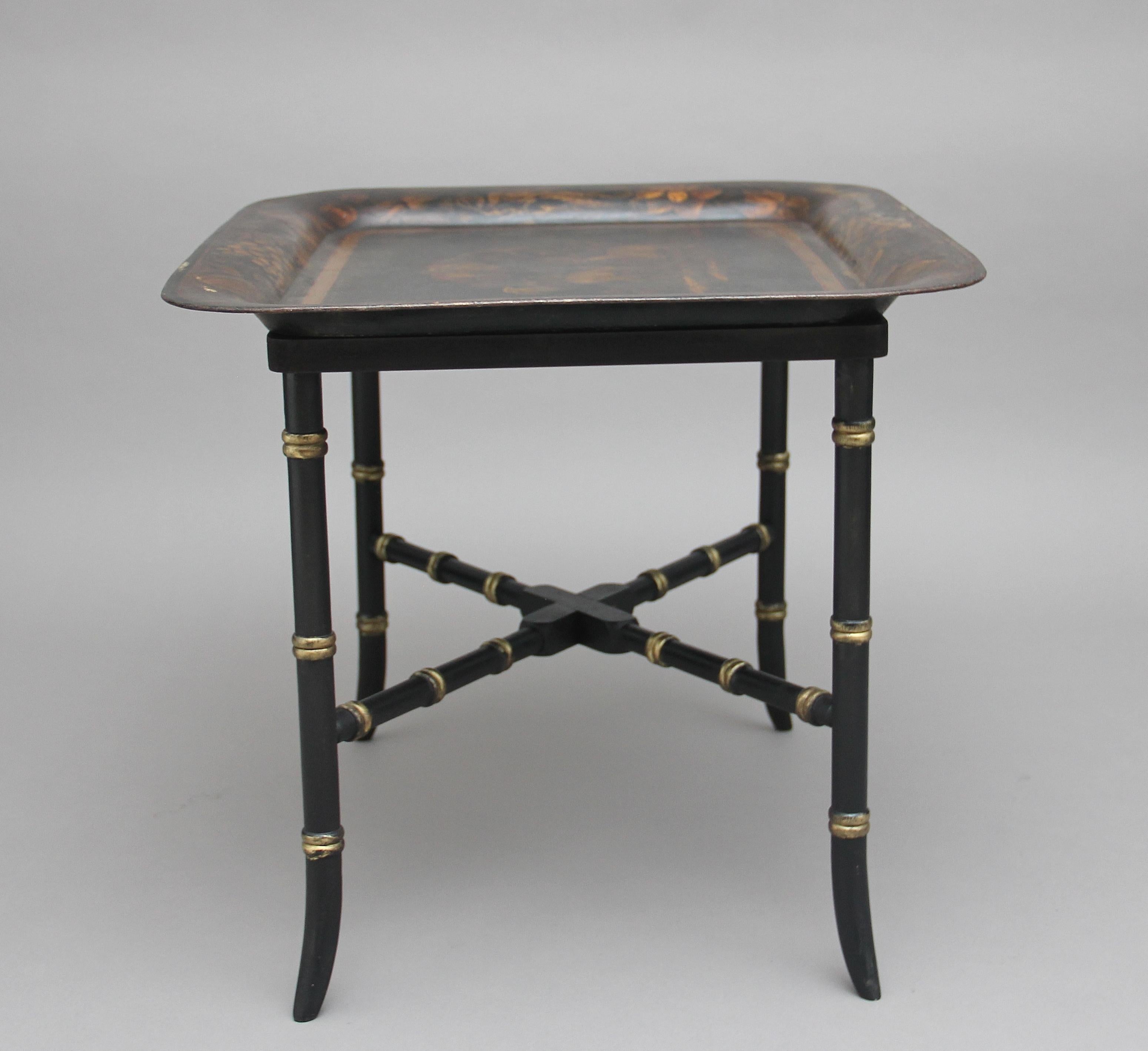 Mid-19th Century Early 19th Century Toleware Tray on Stand