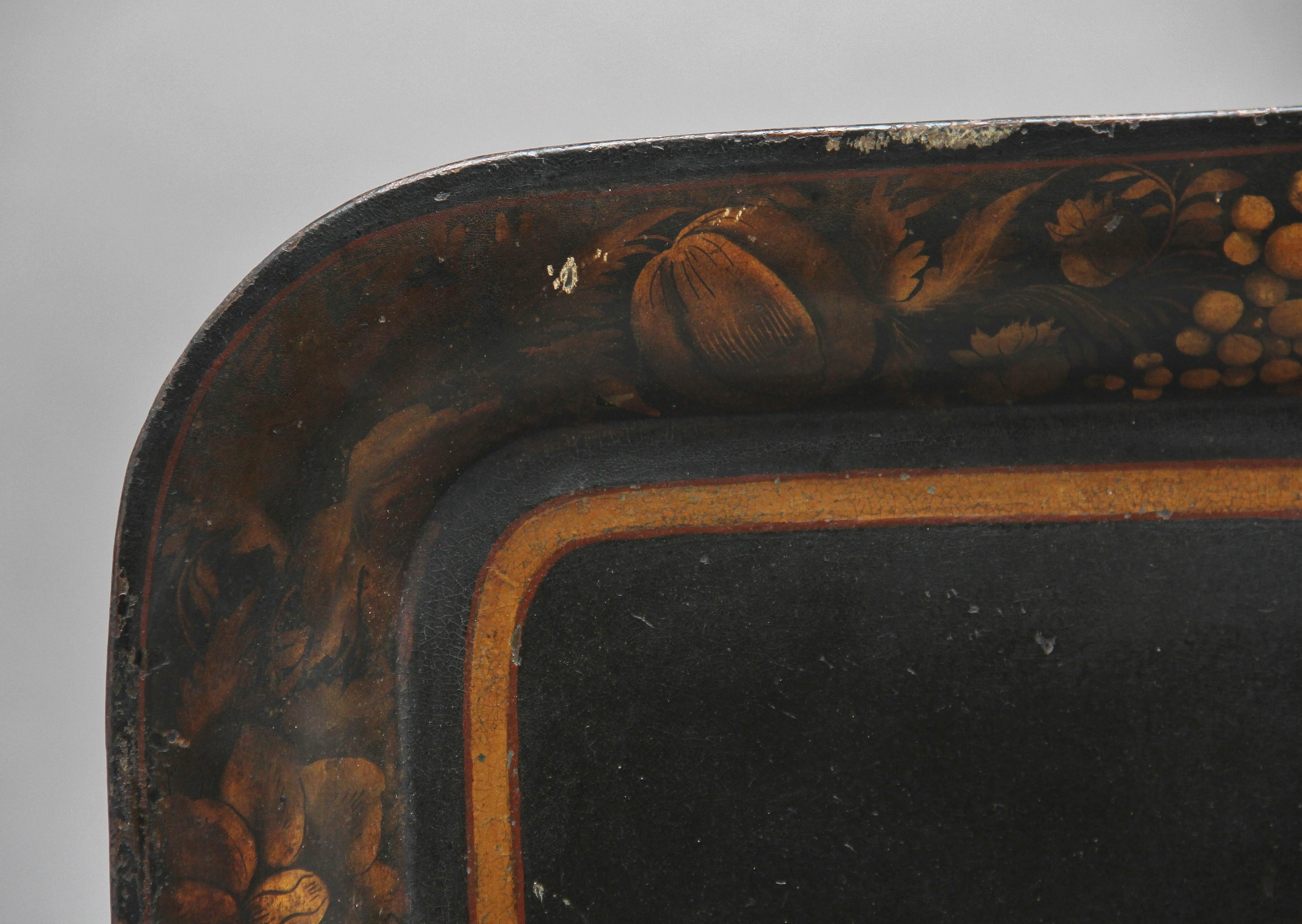Early 19th Century Toleware Tray on Stand 1