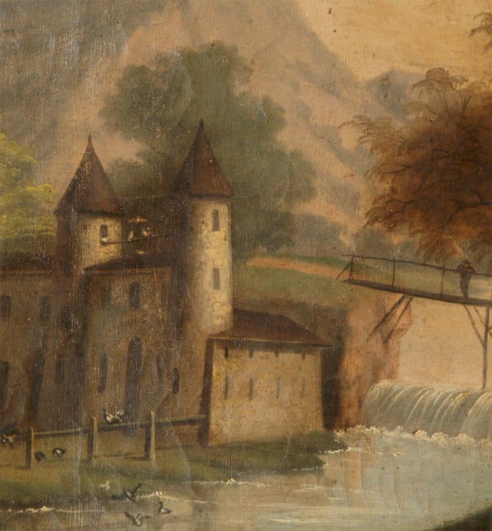 Trumeau-Spiegel des frühen 19. Jahrhunderts, Herkunft Frankreich (Leinwand) im Angebot