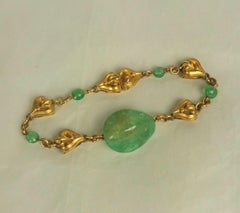 Early 19th Century Tumbled Emerald Bead Bracelet.