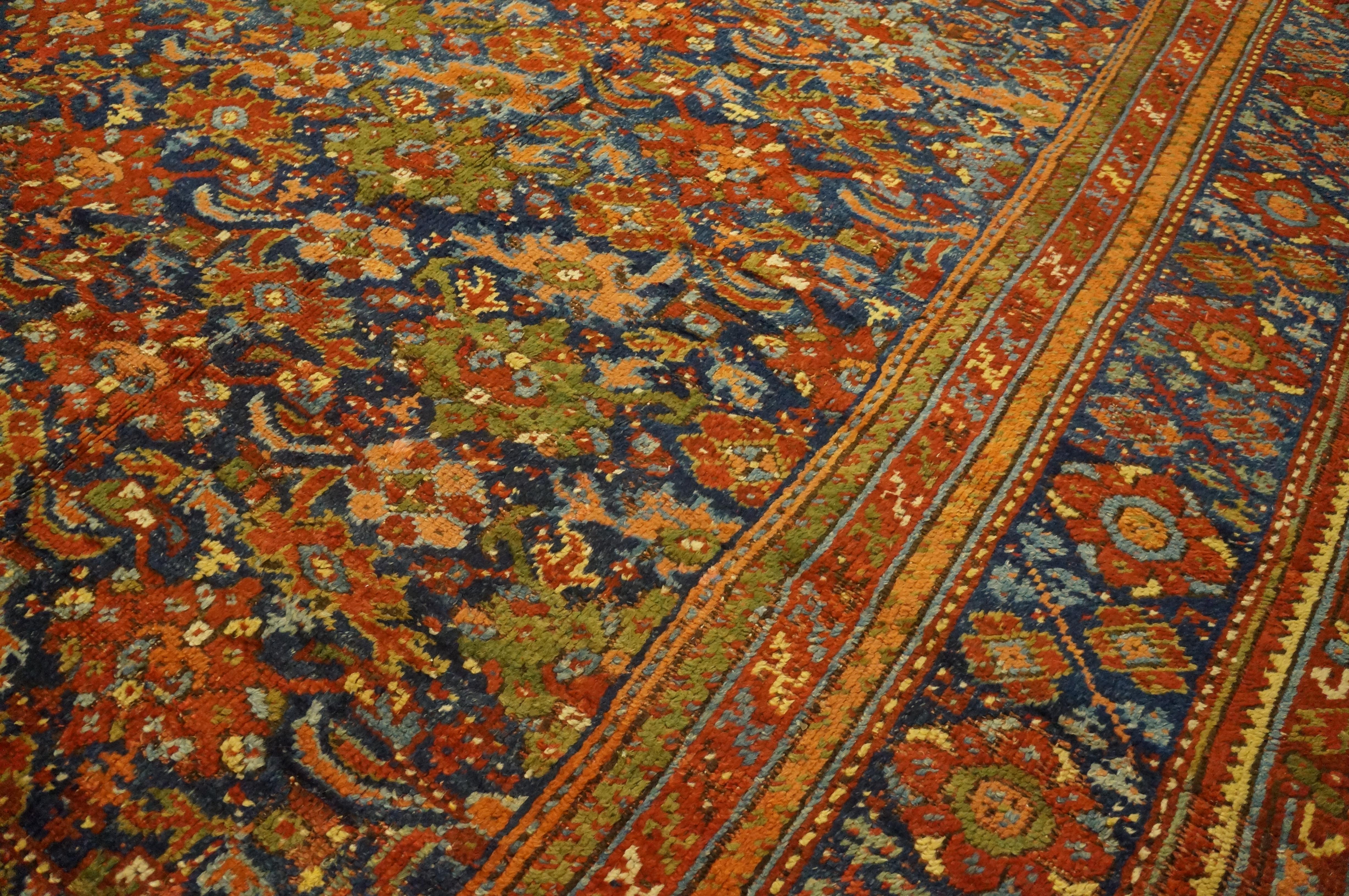 Early 19th Century Turkish Smyrna Oushak Carpet ( 15'6