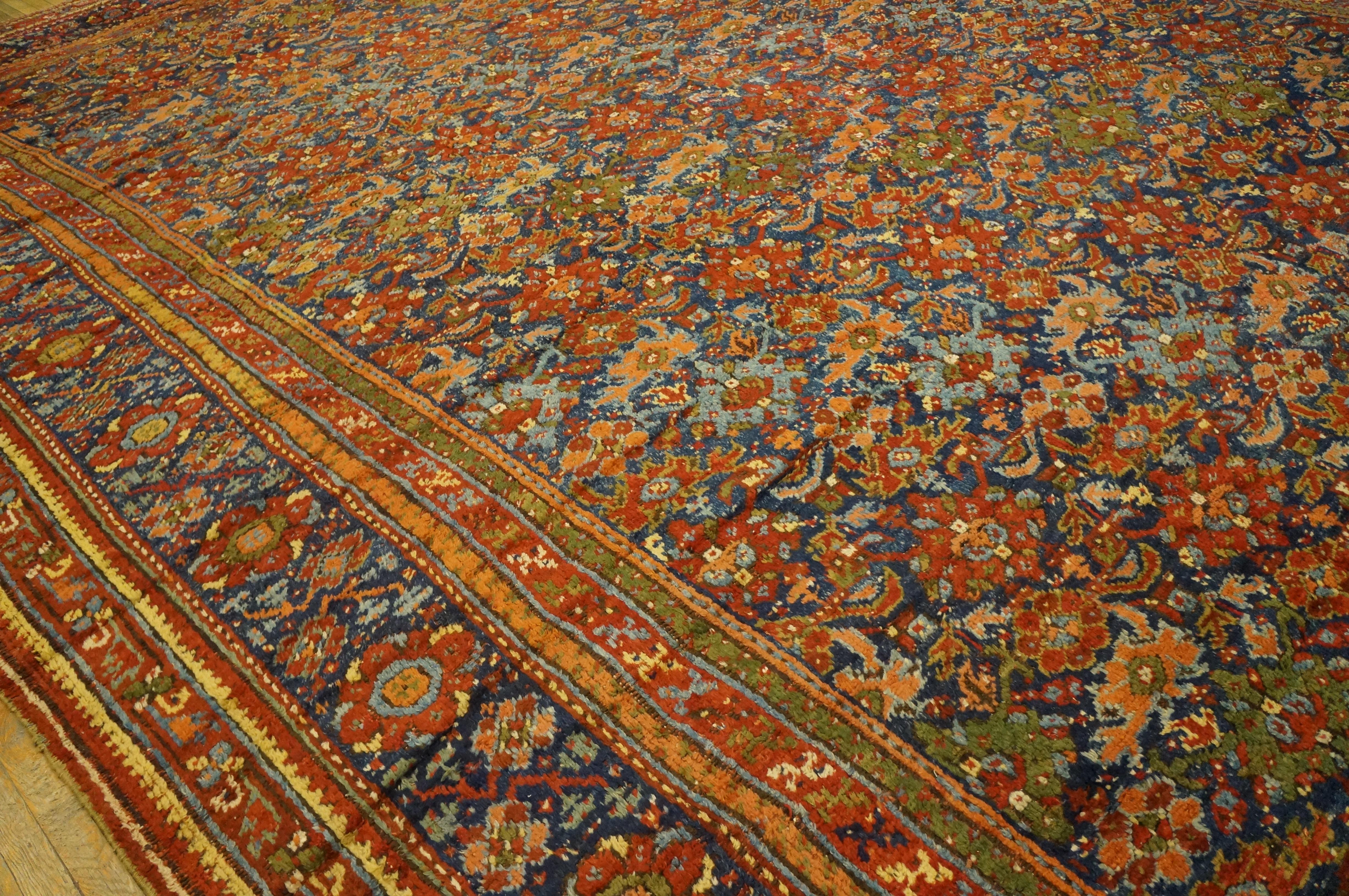 Early 19th Century Turkish Smyrna Oushak Carpet ( 15'6