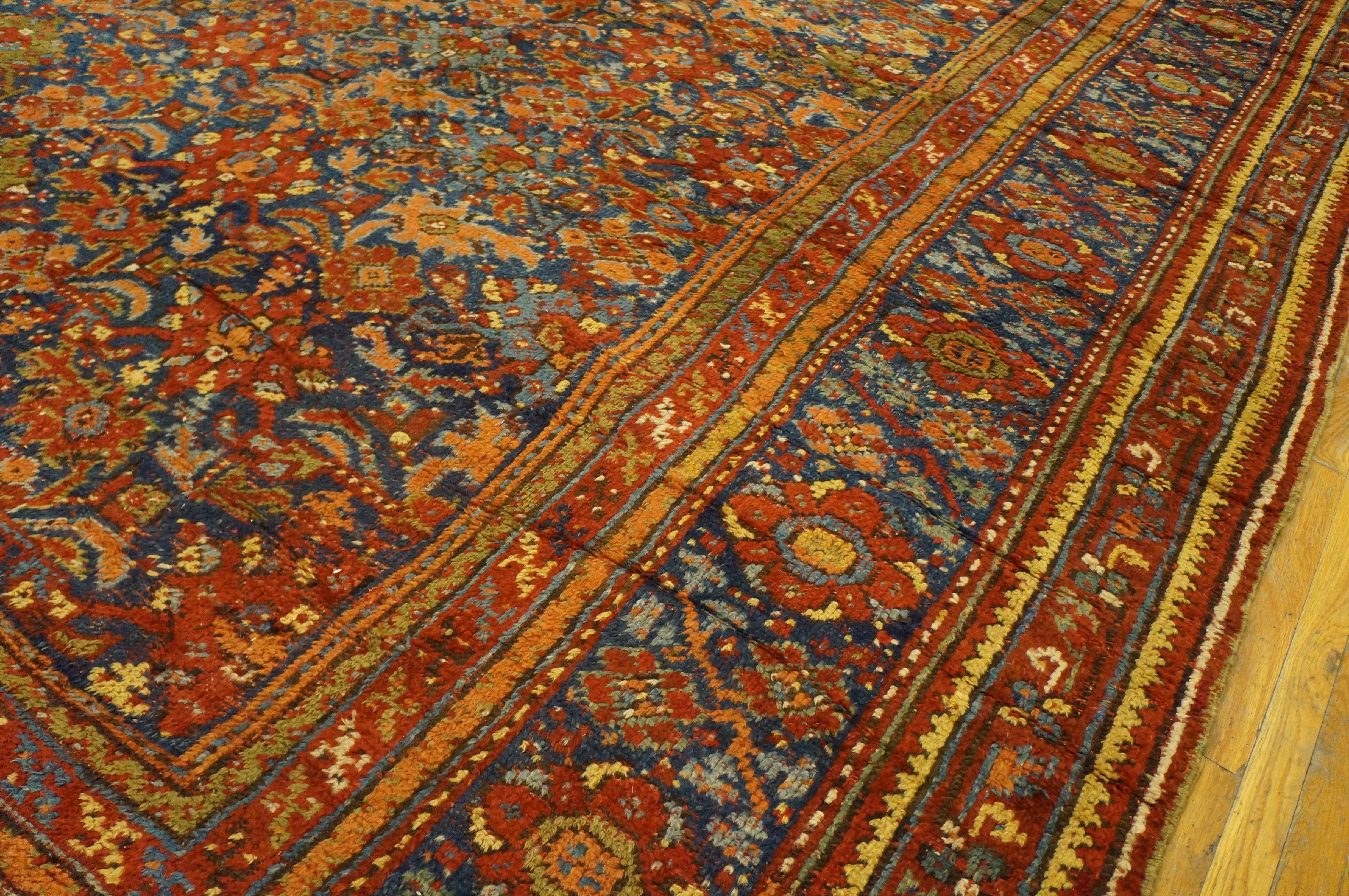 Early 19th Century Turkish Smyrna Oushak Carpet ( 15'6