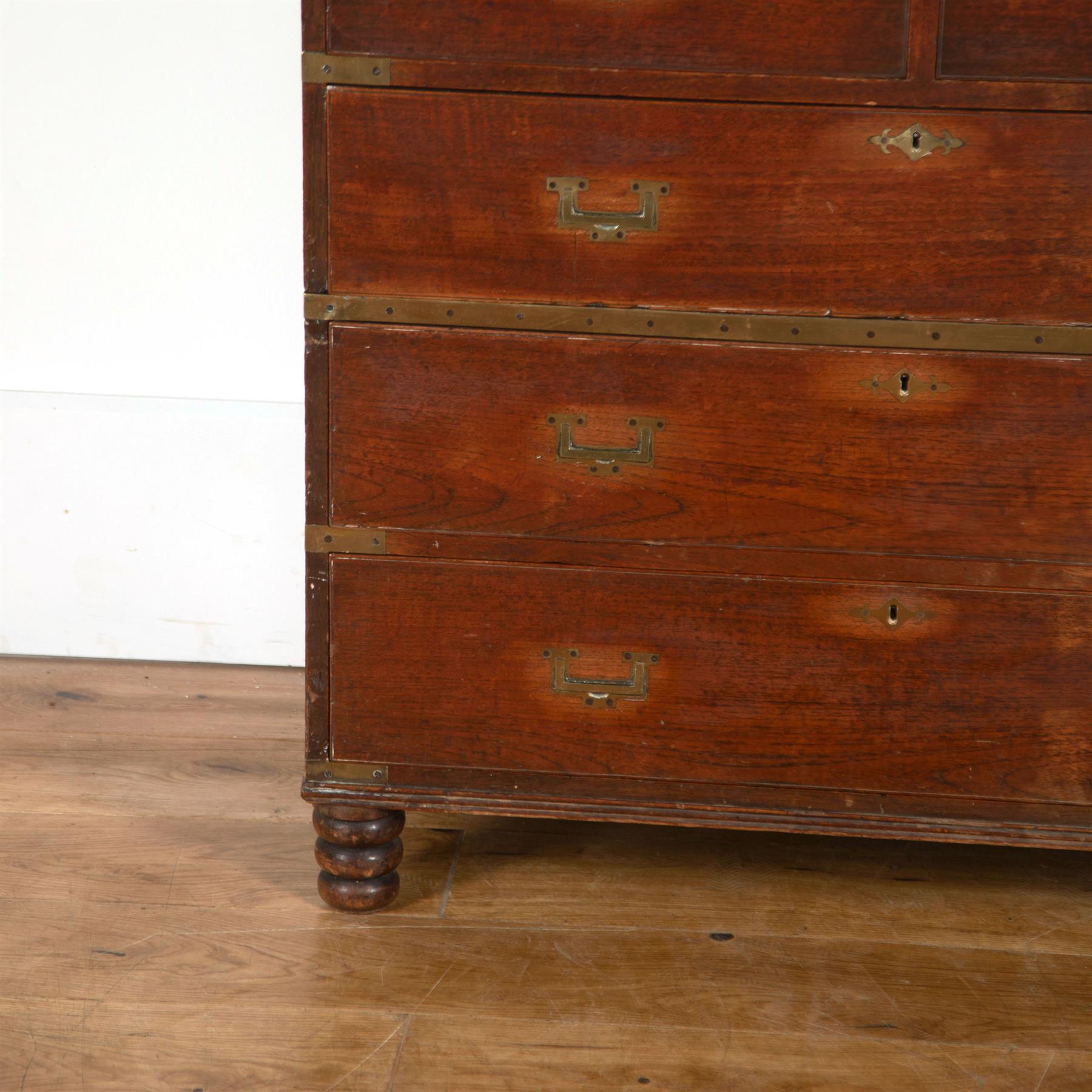 Early 19th Century Two Part Military Chest of Drawers 1