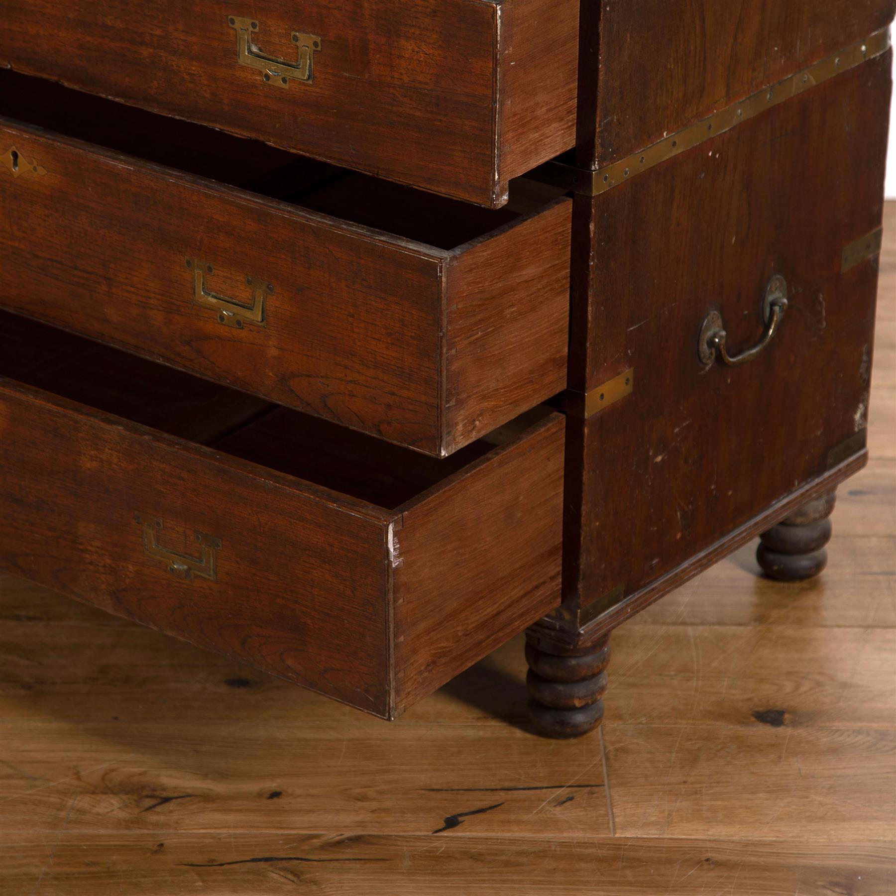 Early 19th Century Two Part Military Chest of Drawers 2