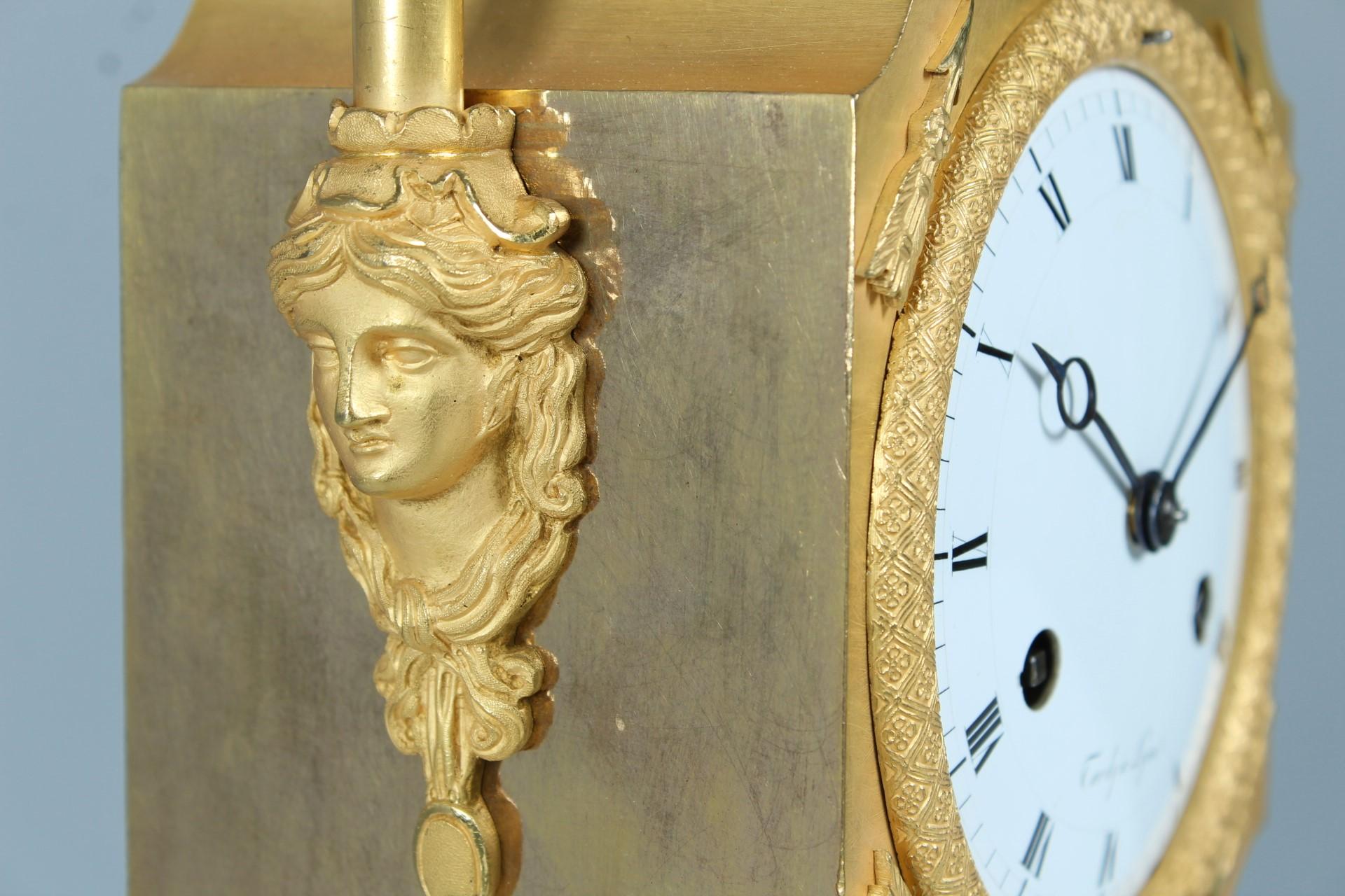 Early 19th Century Vase Pendule, Pendulum-Clock, Tardy à Lyon, Empire circa 1820 For Sale 5