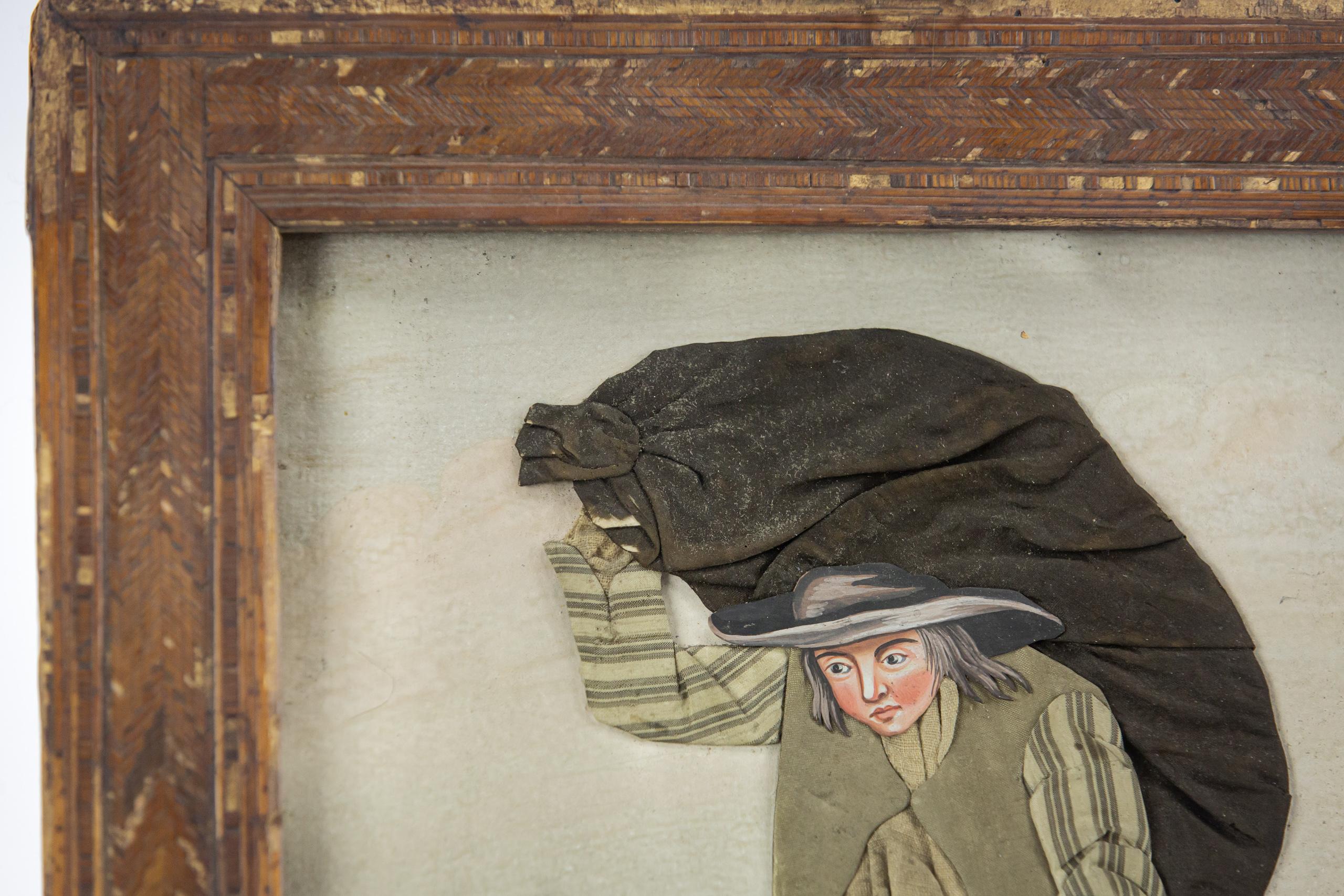 Early 19th Century Velvet and Cloth Portrait For Sale 3