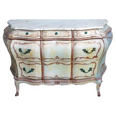Early 19th Century Venetian Bombe Chest with Marble Top