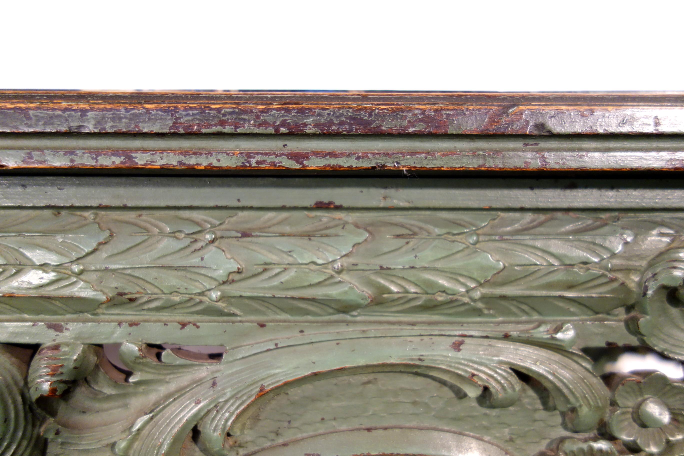 Early 19th Century Venetian Carved Painted Console with Green Marble Inset 3