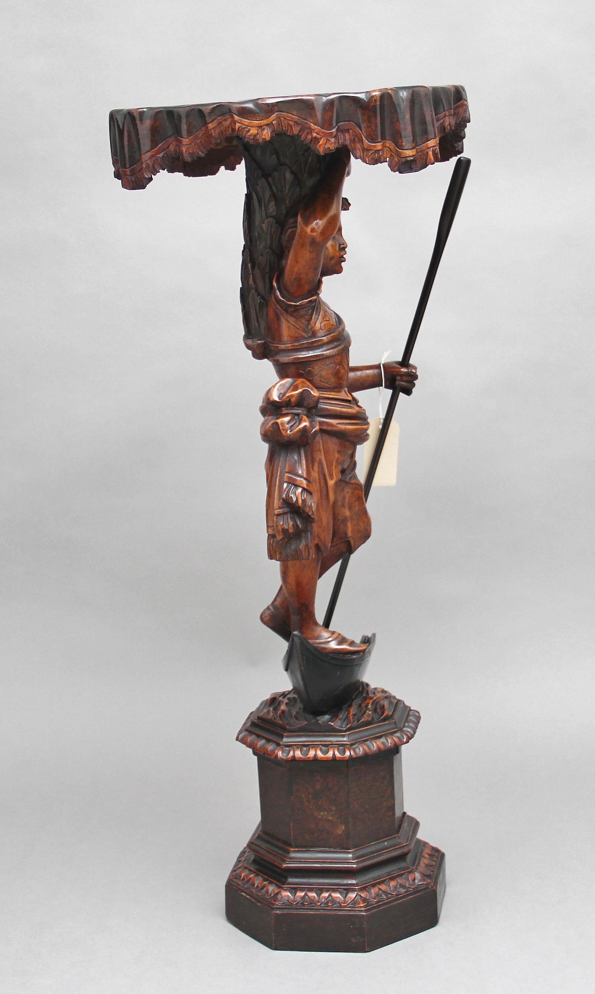 Italian Early 19th Century Venetian Figure Stand For Sale