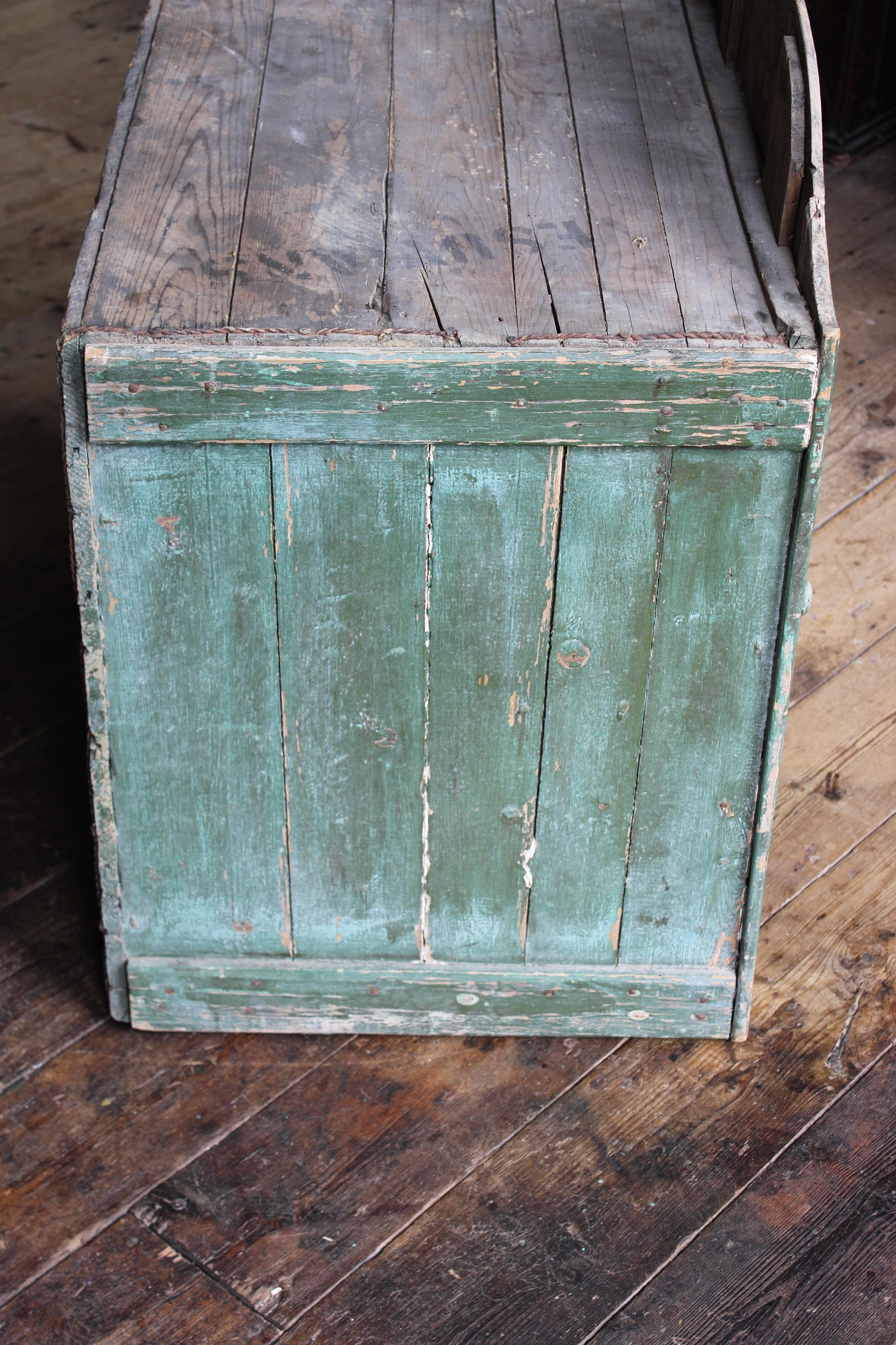 Early 19th Century Vernacular Primitive Green Cupboard Kitchen Country House  For Sale 8