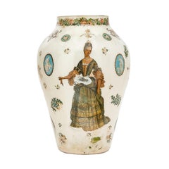 Early 19th Century Victorian Decalomania Decorative Vase, London