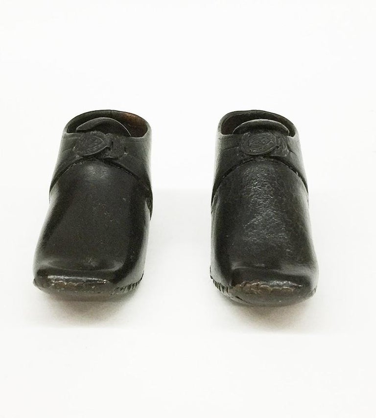 Early 19th Century Victorian Tiny Clogs, Doll Shoes For Sale at 1stDibs