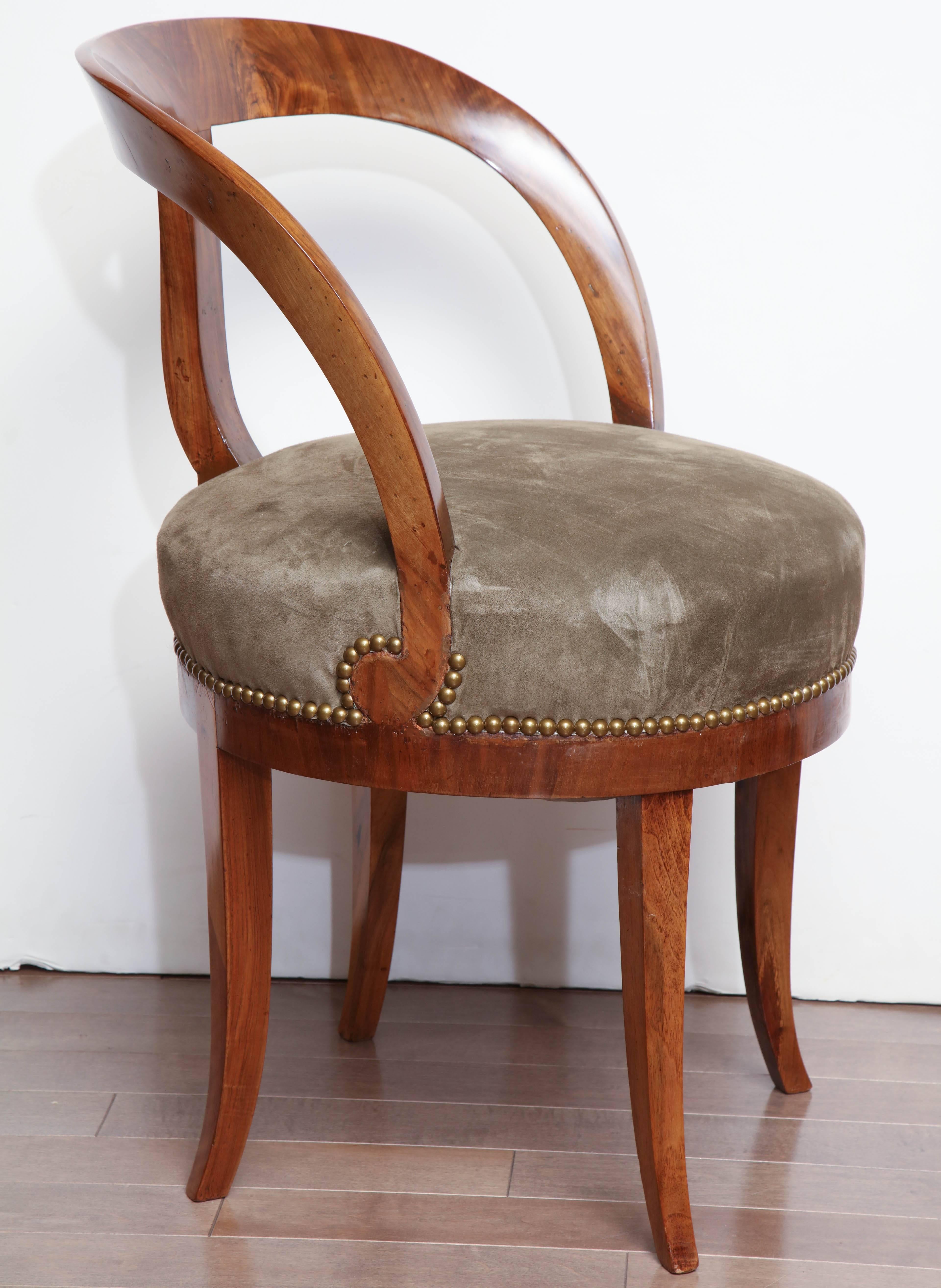 Early 19th Century Viennese, Walnut Armchair In Excellent Condition In New York, NY