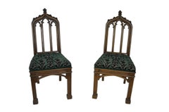 Early 19th Century Vintage Gothic Revival Dining Chairs, Set of 6