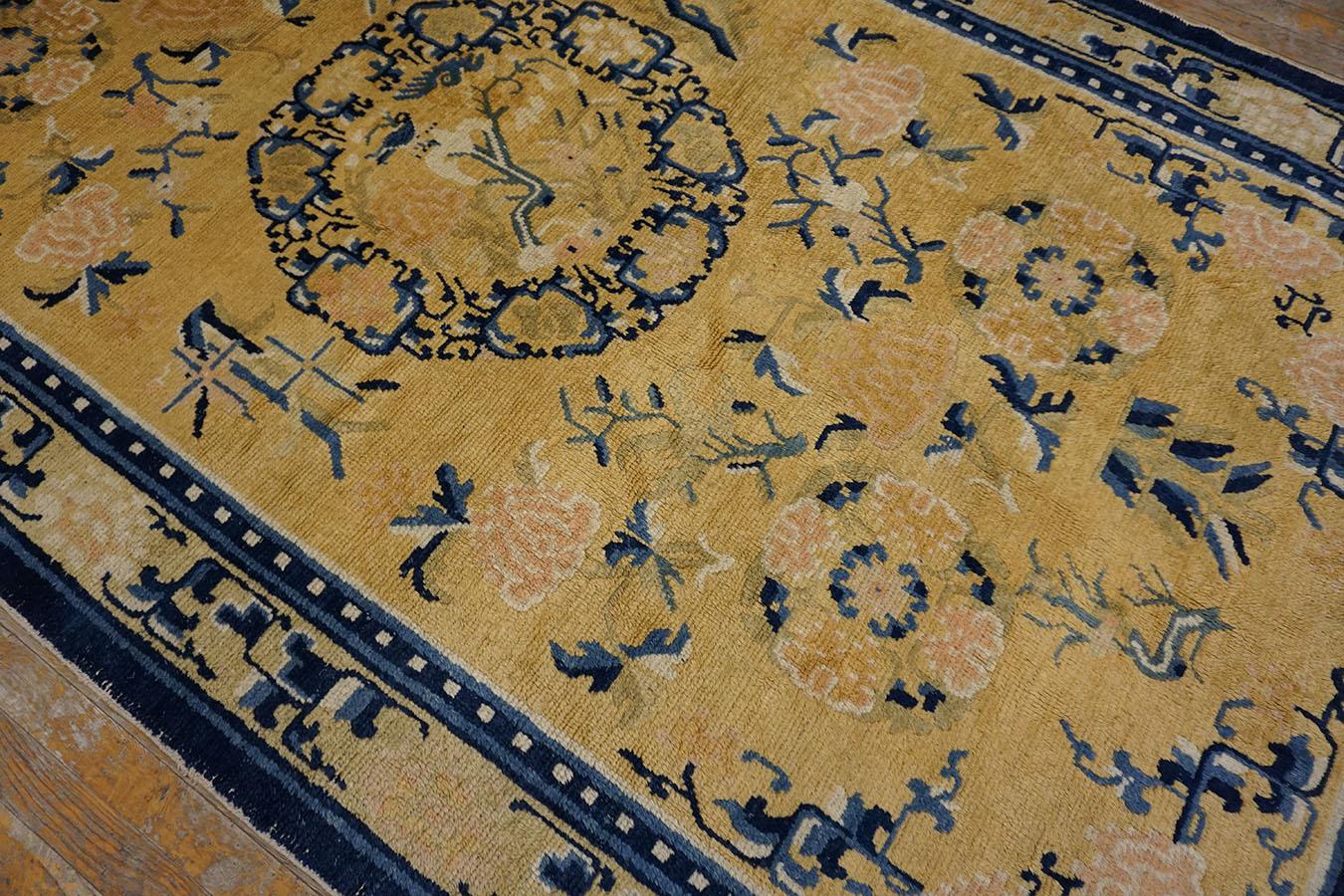 Hand-Knotted Early 19th Century W. Ningxia Carpet 	 For Sale