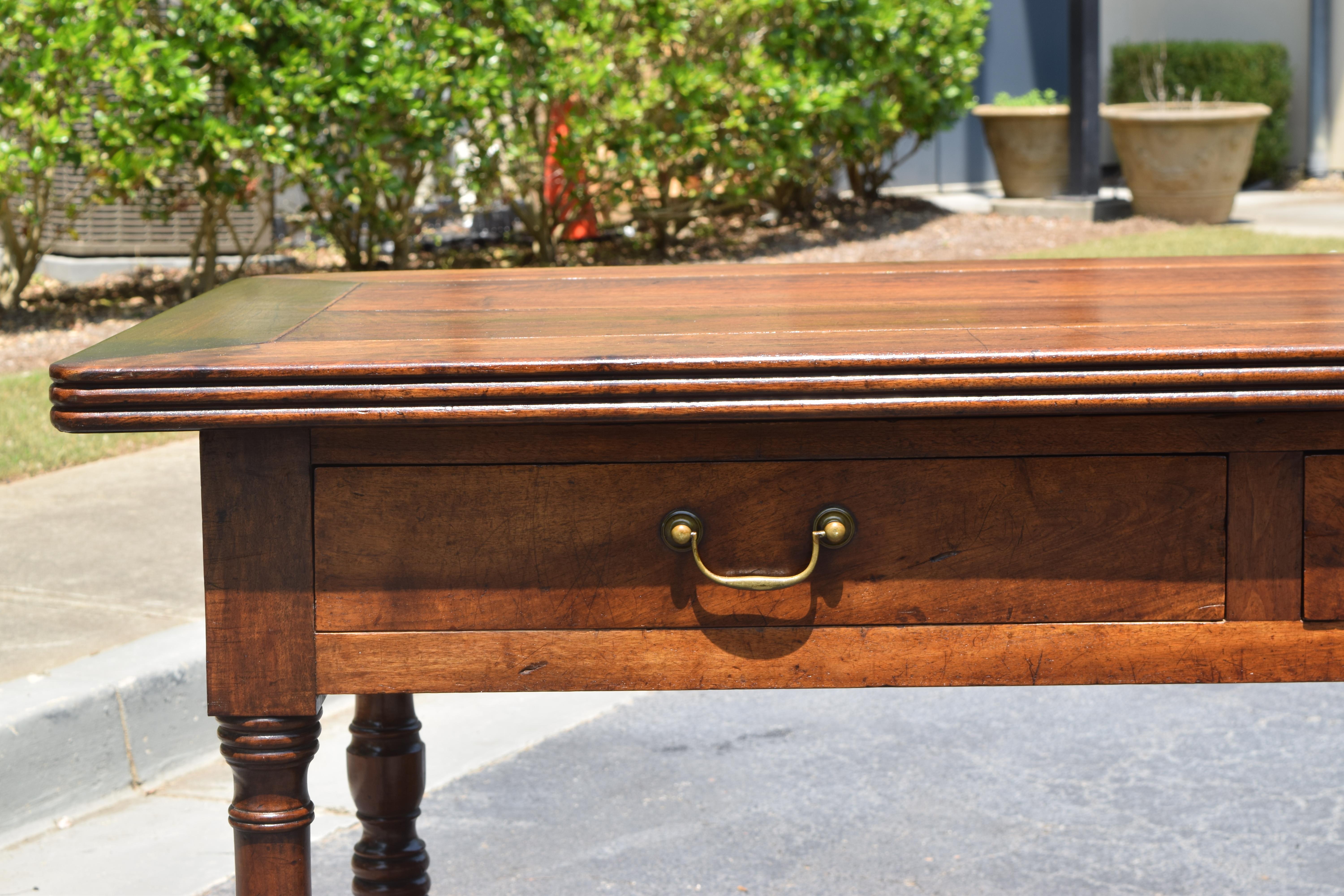 French Louis Philippe Period Large Walnut 4 Drawer Table de Drapiers, ca. 1835 5