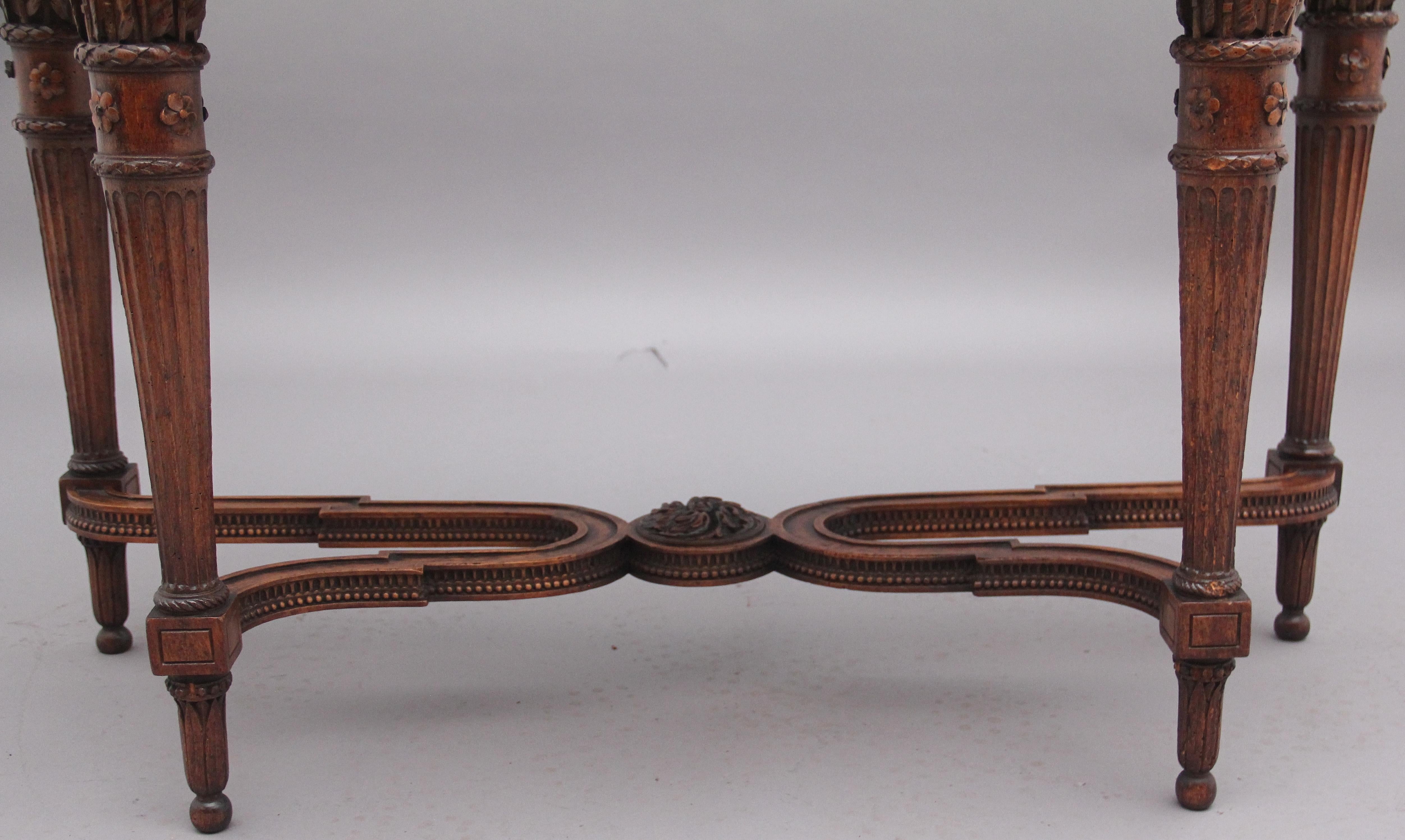 Early 19th Century Walnut and Marble Top Console Table For Sale 7