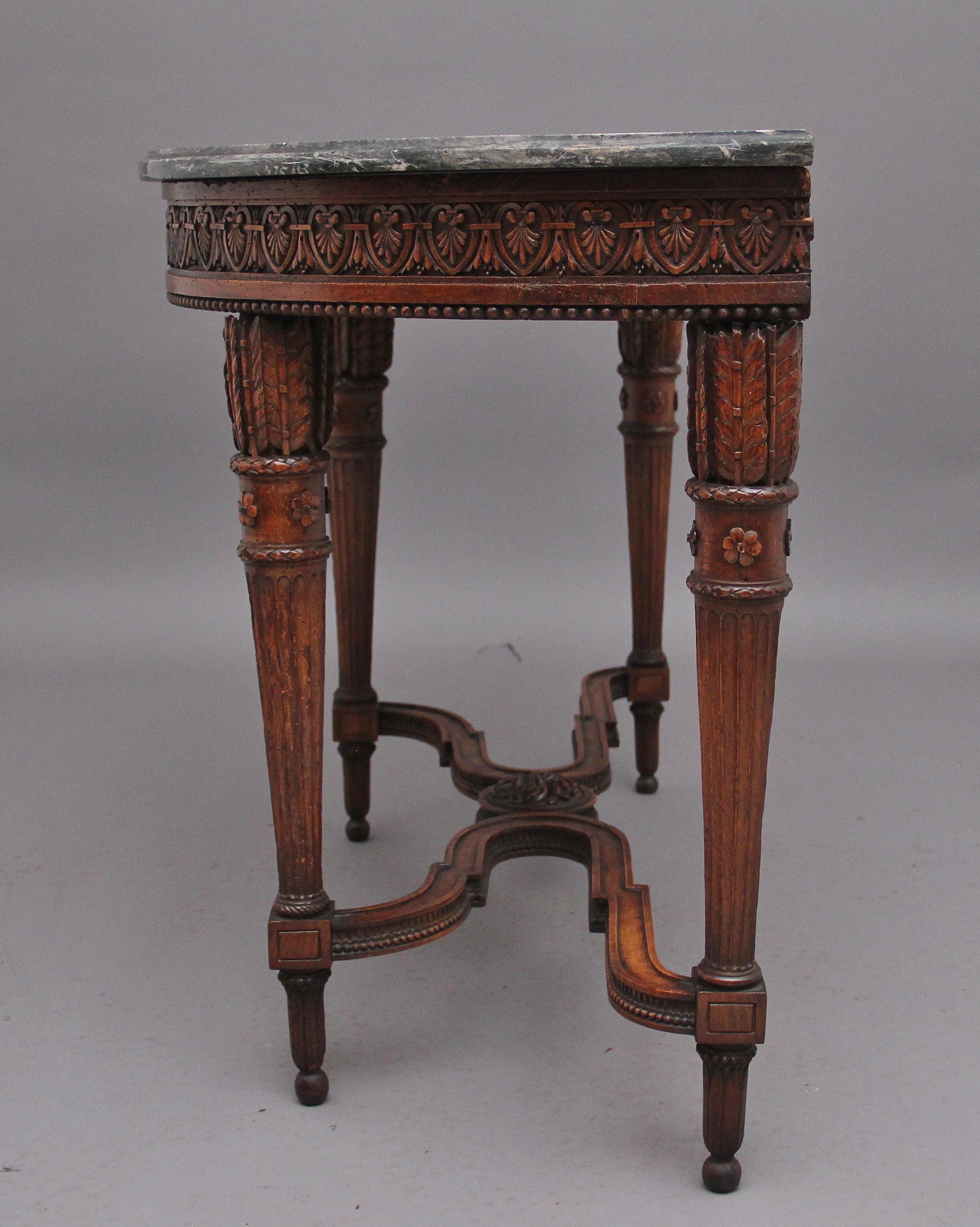 Early 19th Century Walnut and Marble Top Console Table In Good Condition For Sale In Martlesham, GB