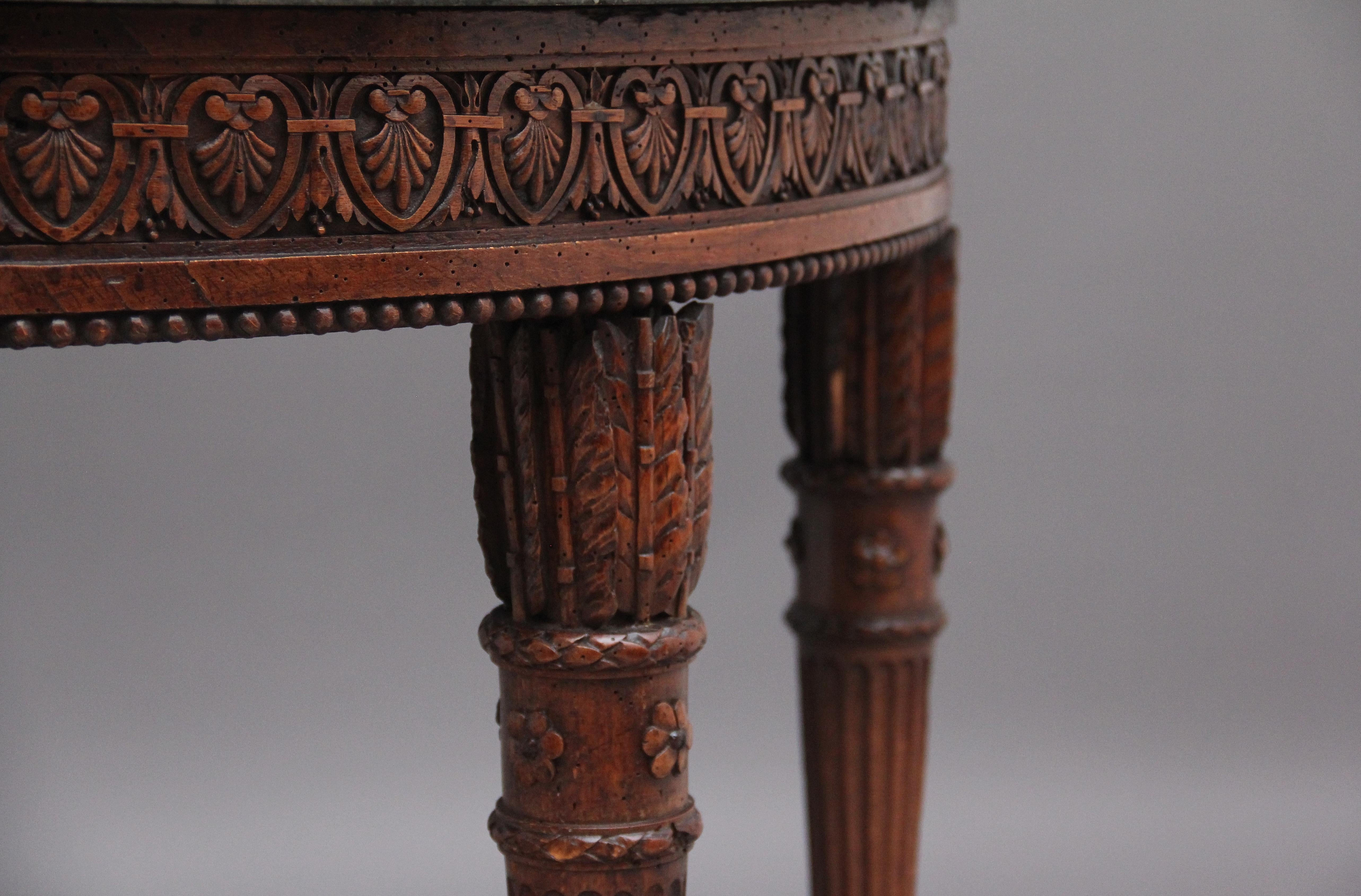 Early 19th Century Walnut and Marble Top Console Table For Sale 5