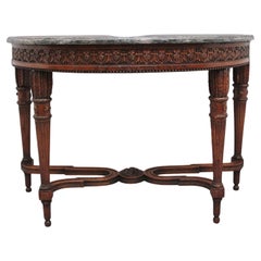 Early 19th Century Walnut and Marble Top Console Table