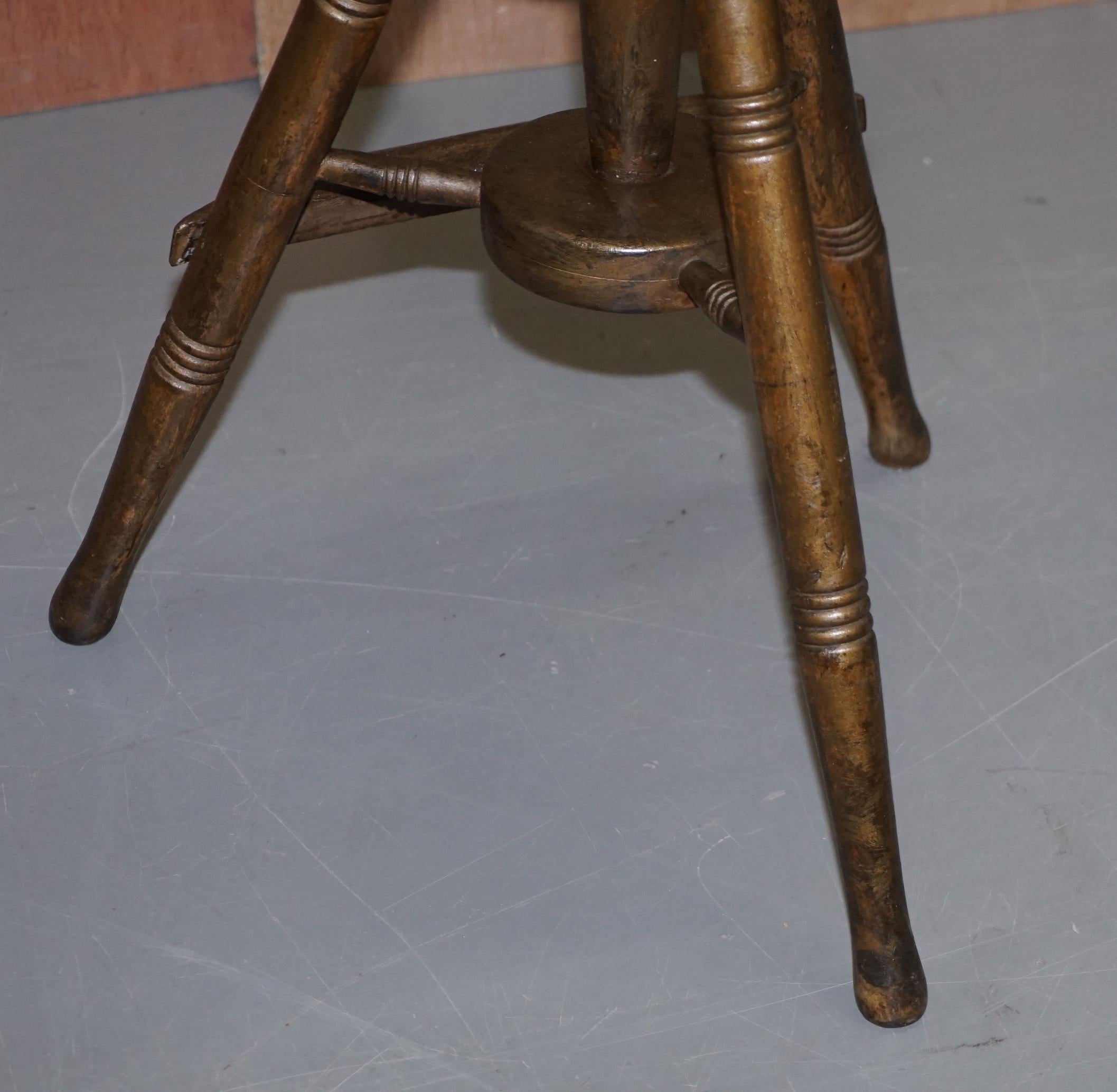 Early 19th Century Walnut Antique Architects Artists Stool Height Adjustable 7
