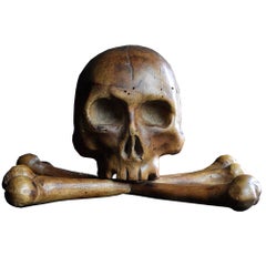Early 19th Century Walnut Skull and Bone