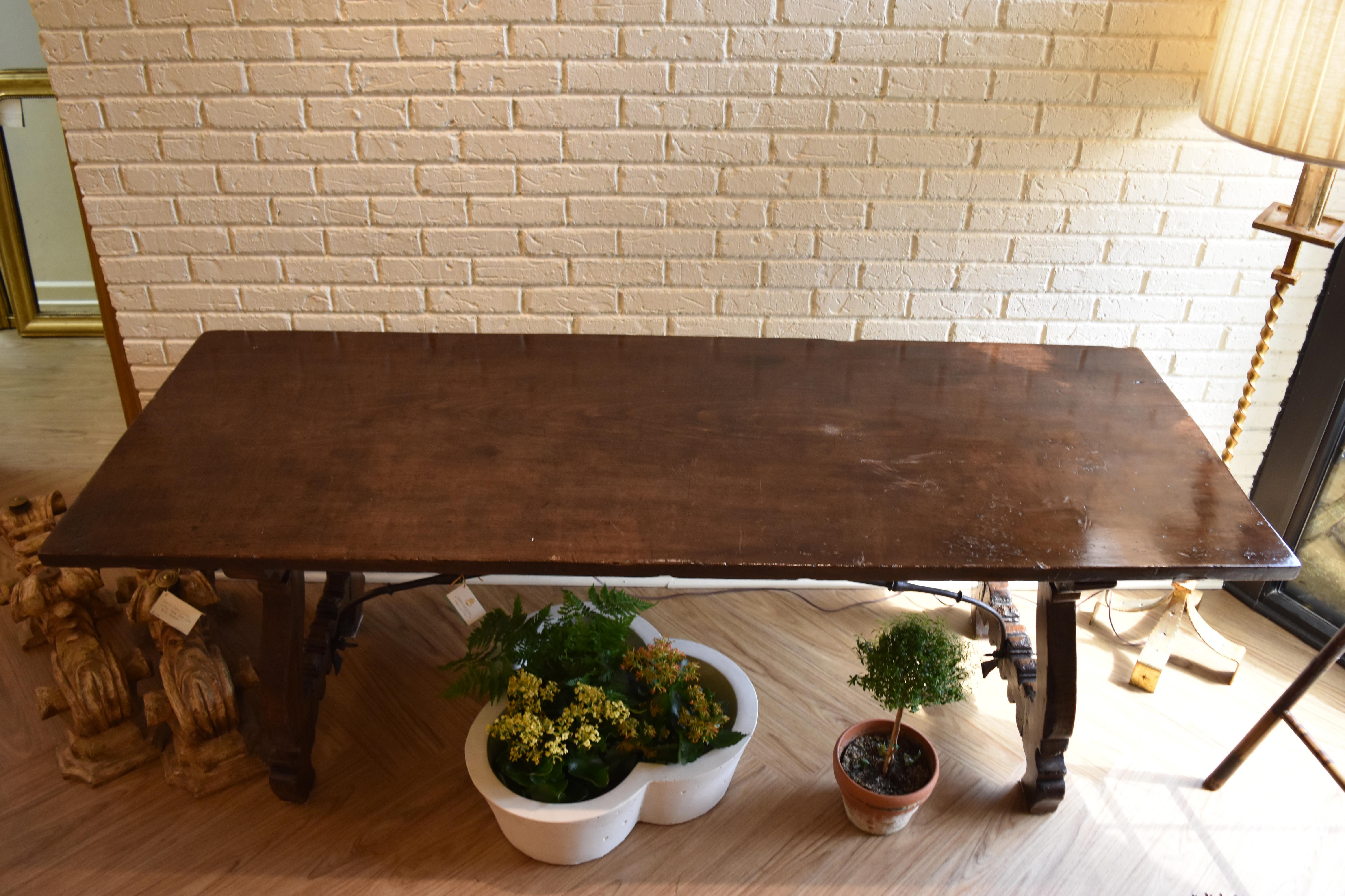 Early 19th Century Walnut Spanish Refectory Table For Sale 4
