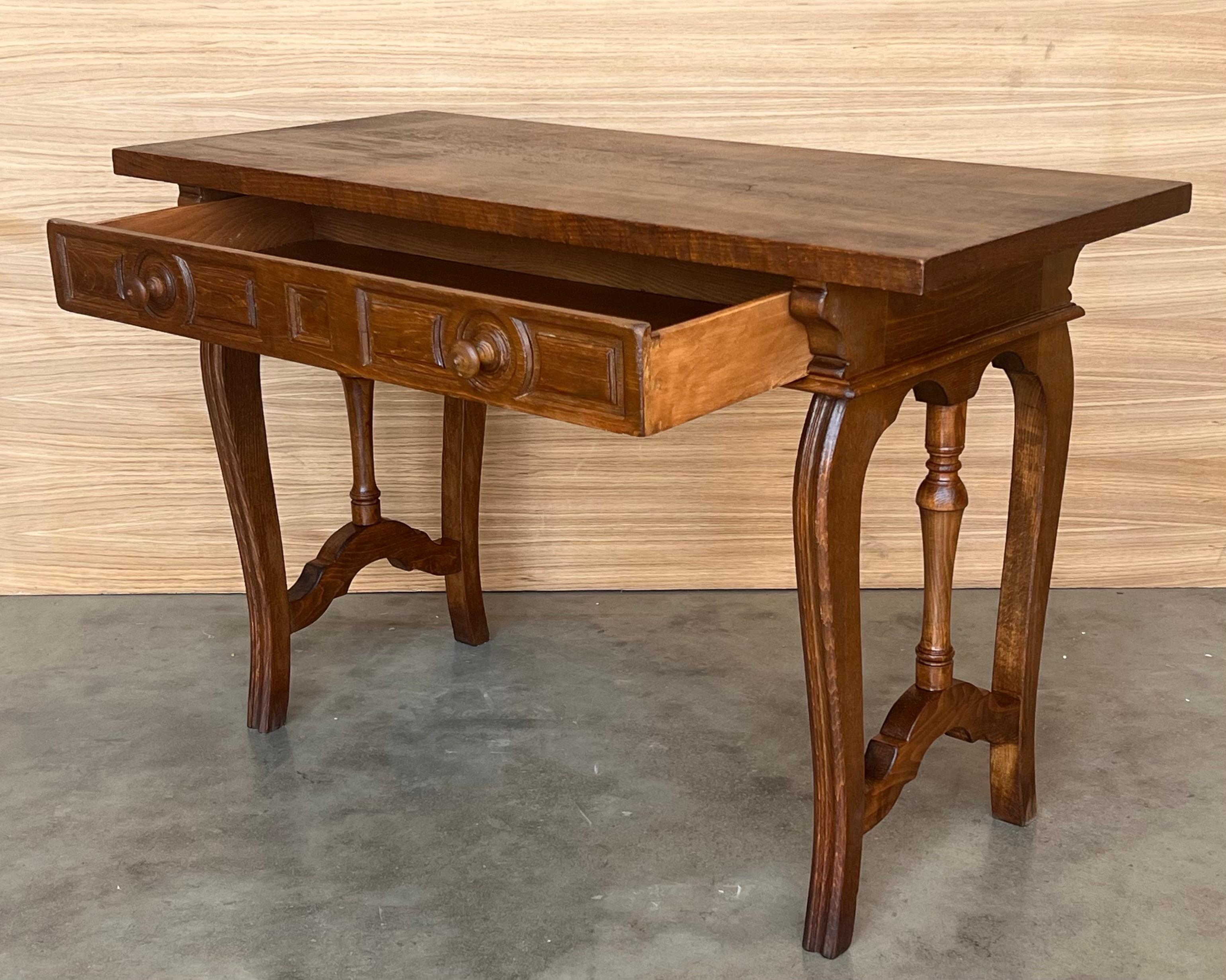 Early 19th Century Walnut Wood Catalan Spanish Console, Desk or Vanity Table 3