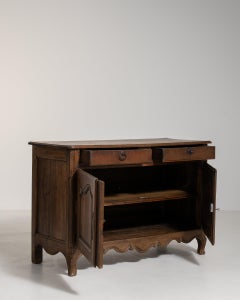 Early 19th Century Walnut Wood Louis XV Oak Buffet in Original Patina
