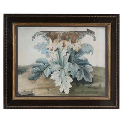 Antique Early 19th Century Watercolor of a Capital by Giacomo Zalli