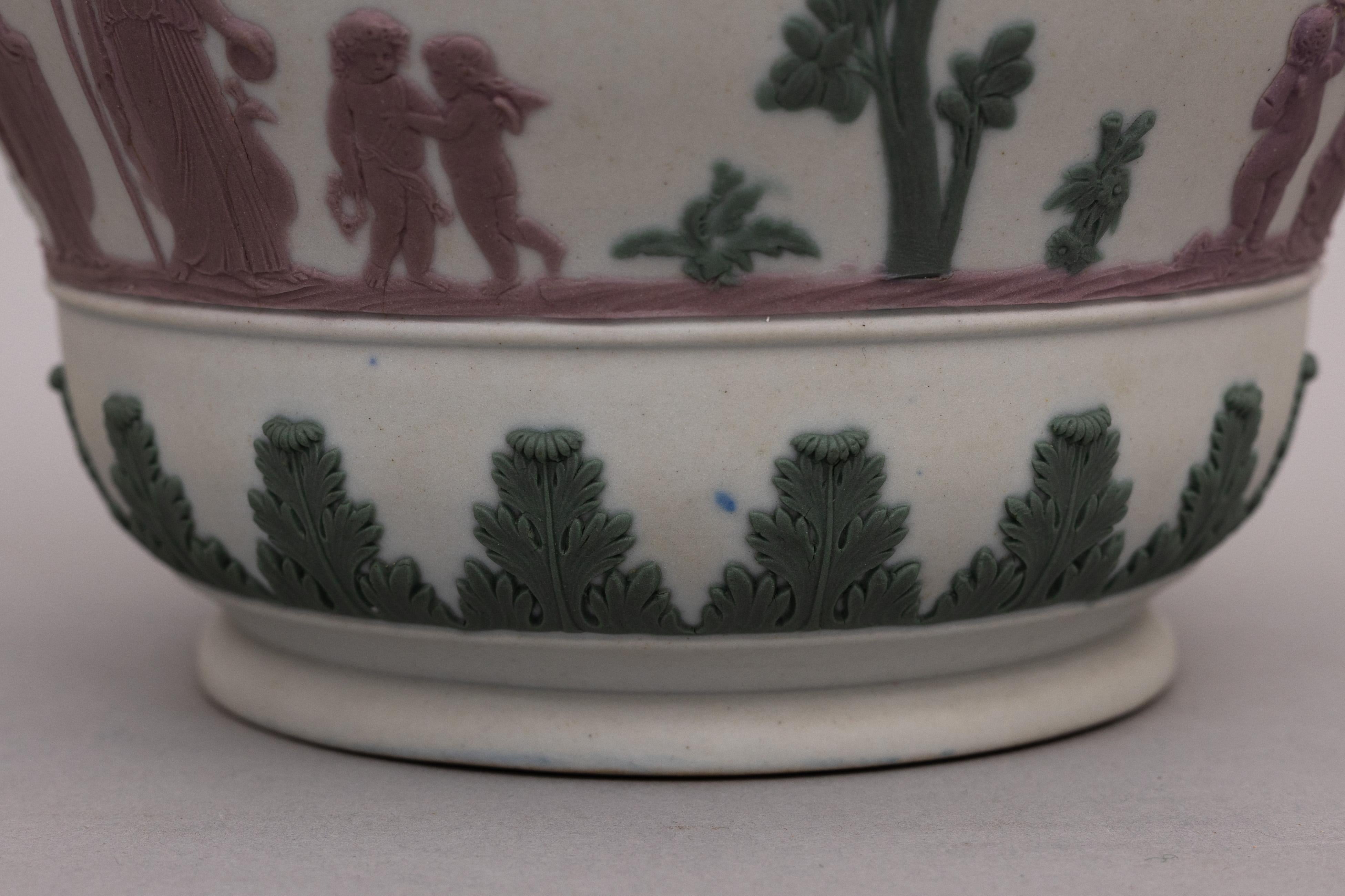 Ceramic Early 19th Century Wedgwood Tricolor Jasperware Jardiniere For Sale