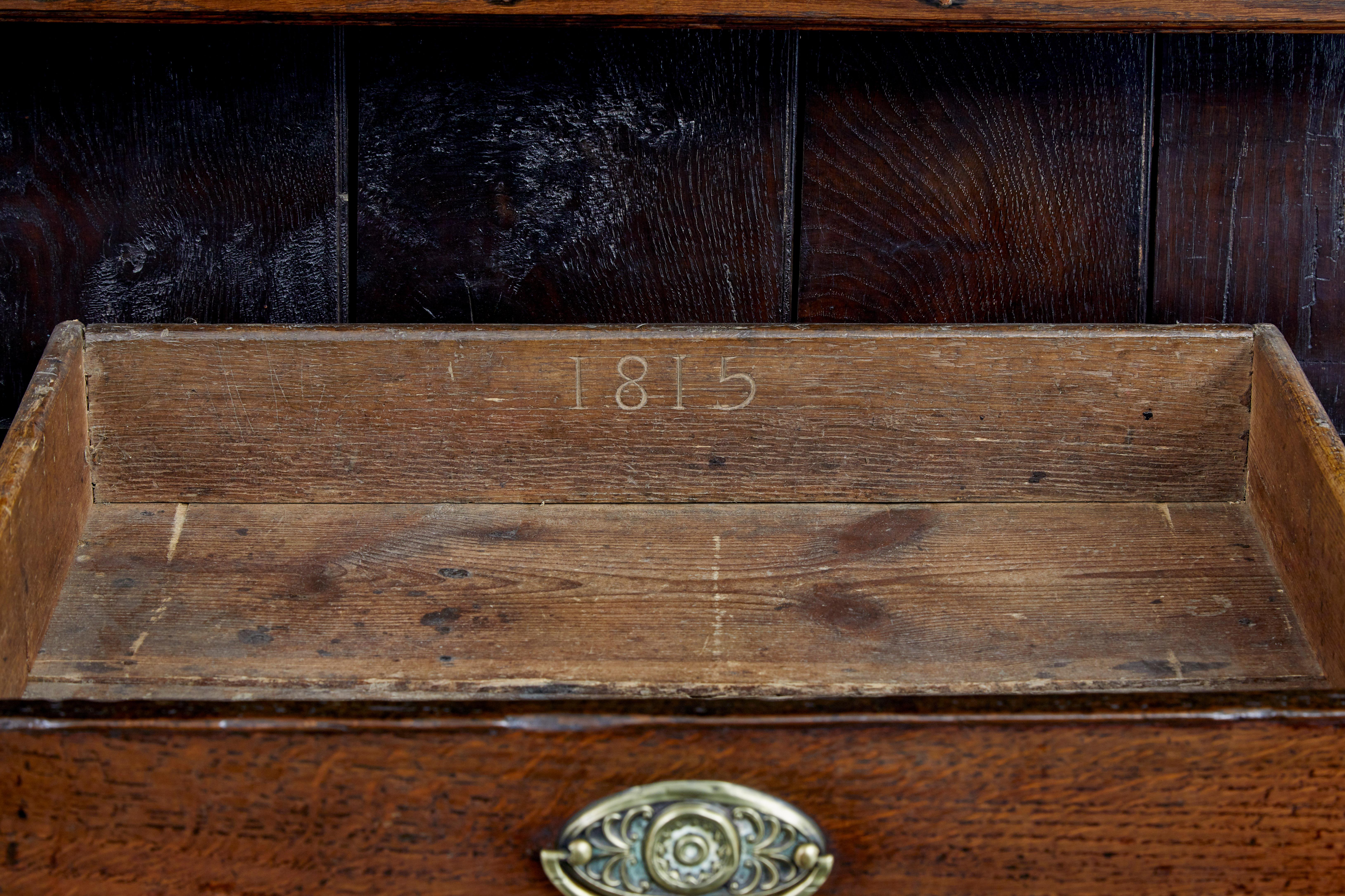 Early 19th century Welsh oak dresser and rack For Sale 4