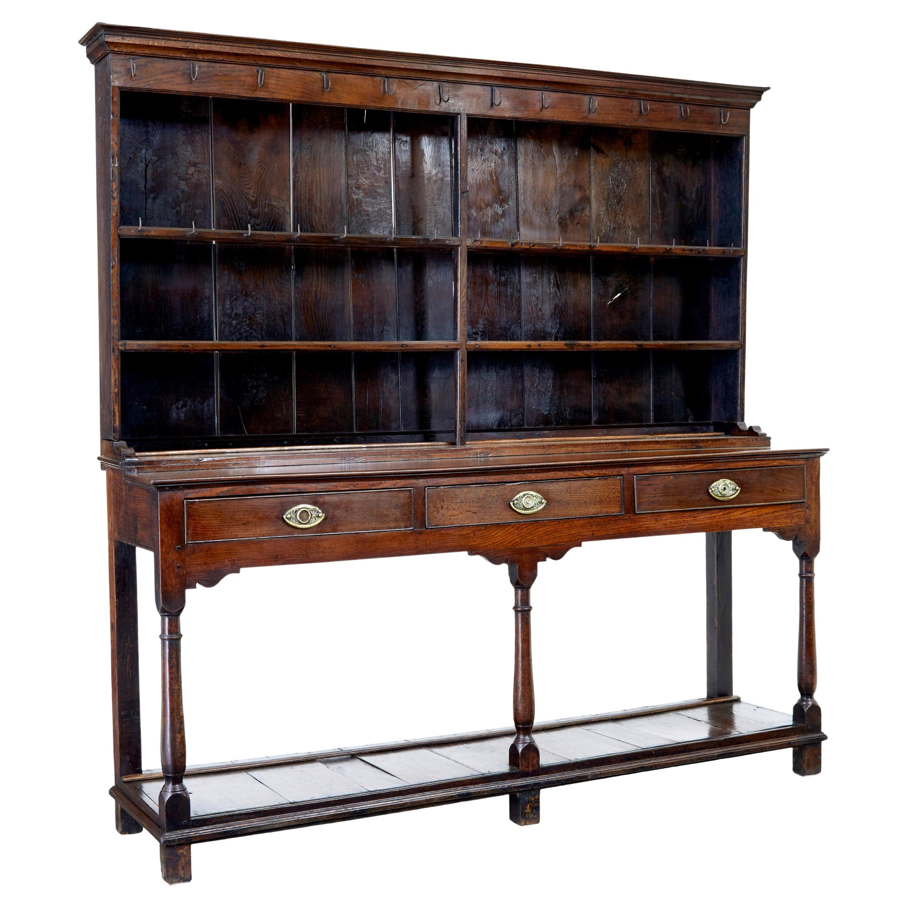Early 19th century Welsh oak dresser and rack