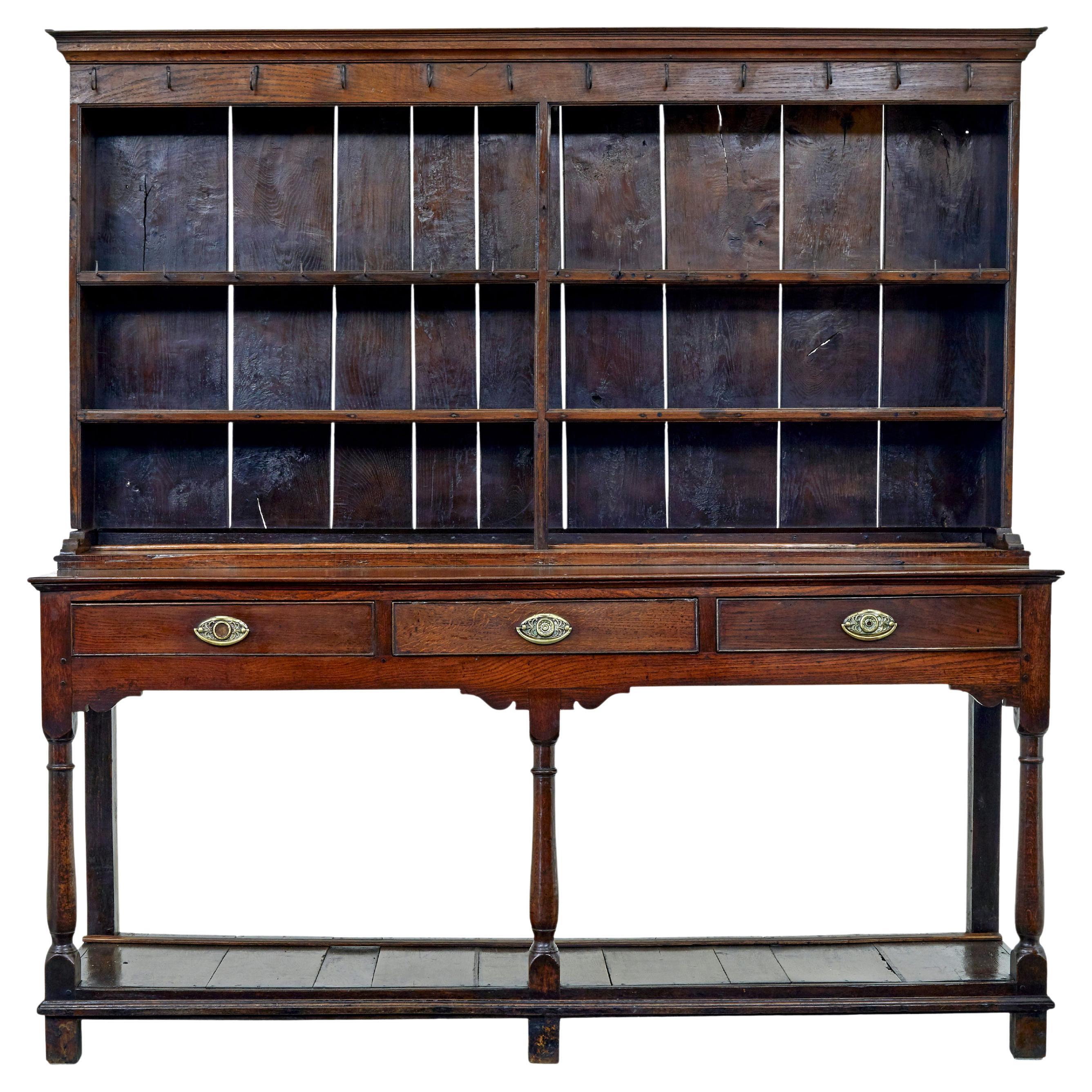 Early 19th century Welsh oak dresser and rack