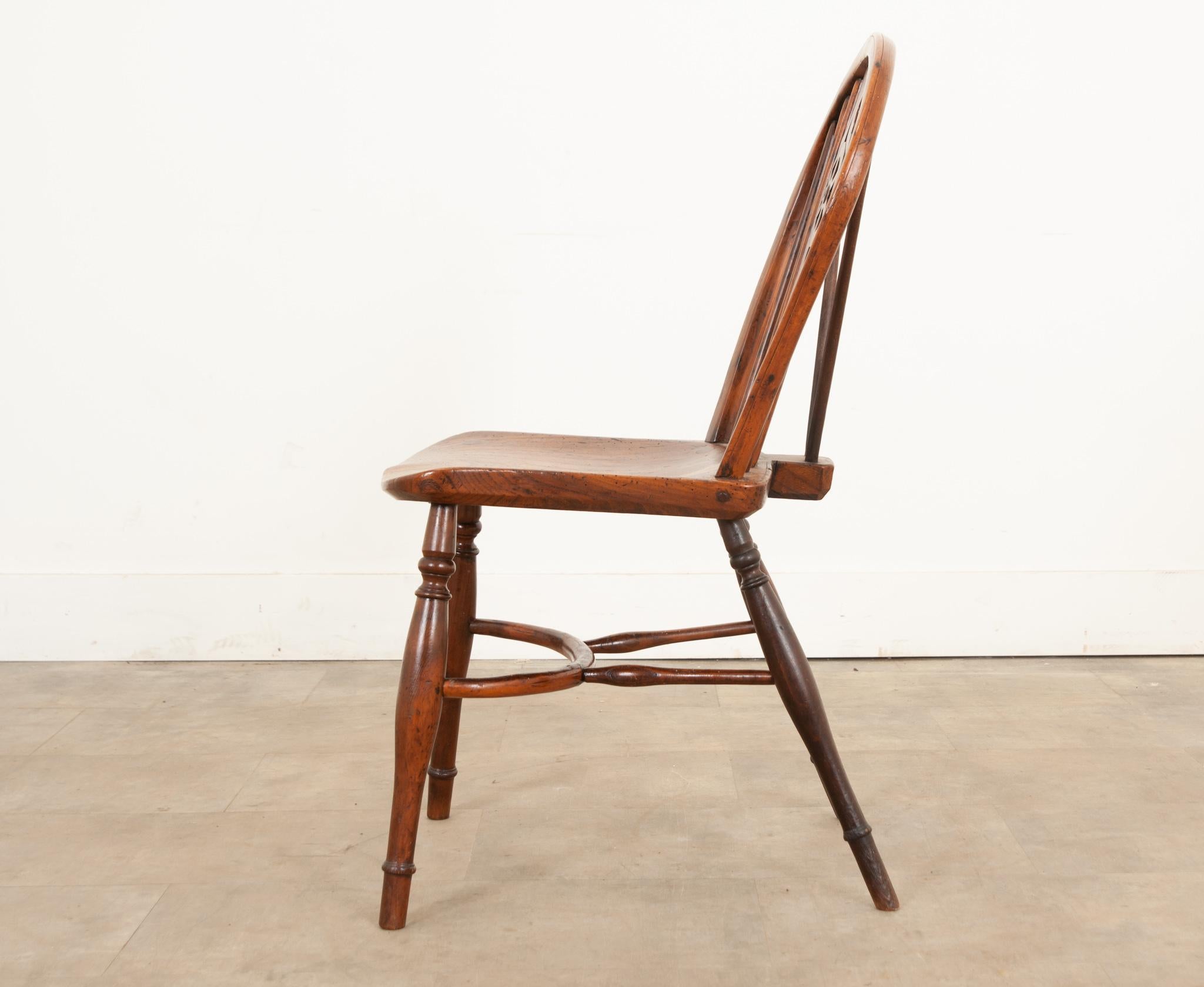 Silla Windsor con respaldo de ruedas de principios del siglo XIX en venta 3