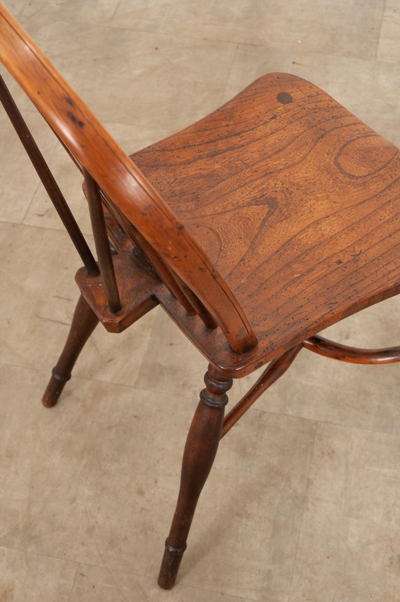 Early 19th Century Wheelback Windsor Chair In Good Condition For Sale In Baton Rouge, LA