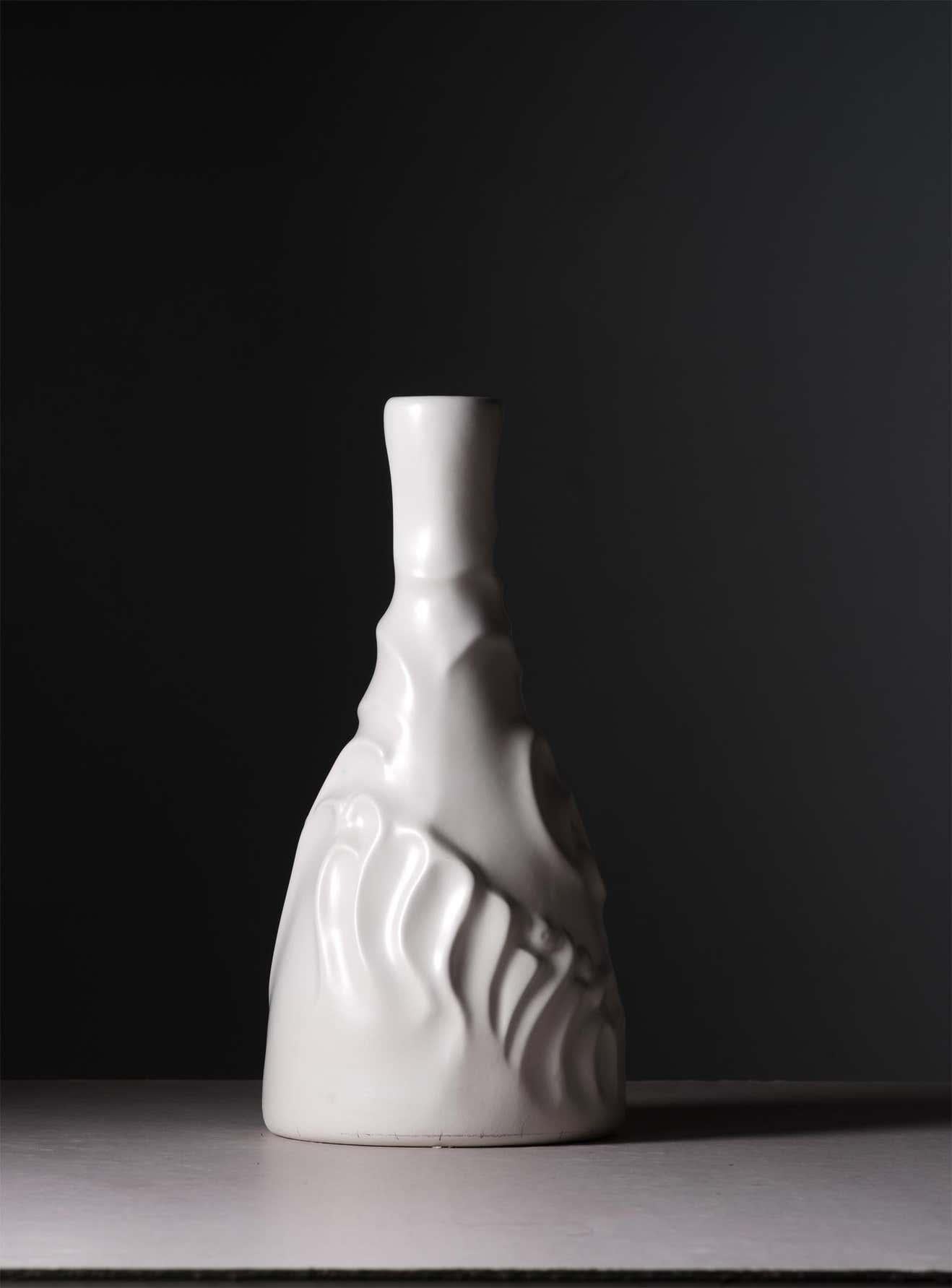Modern Early 19th Century White Ceramic Casa De Familia Bottle Vase by Josep Mª Jujol For Sale
