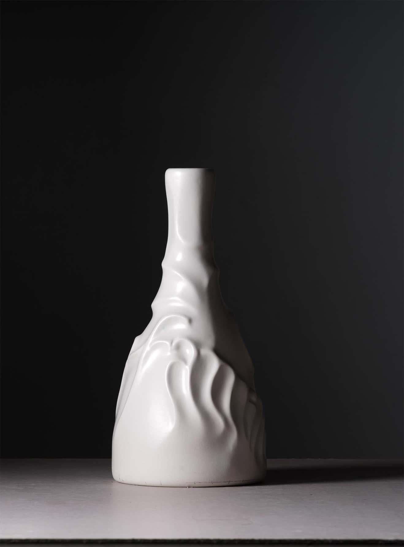 Spanish Early 19th Century White Ceramic Casa De Familia Bottle Vase by Josep Mª Jujol For Sale