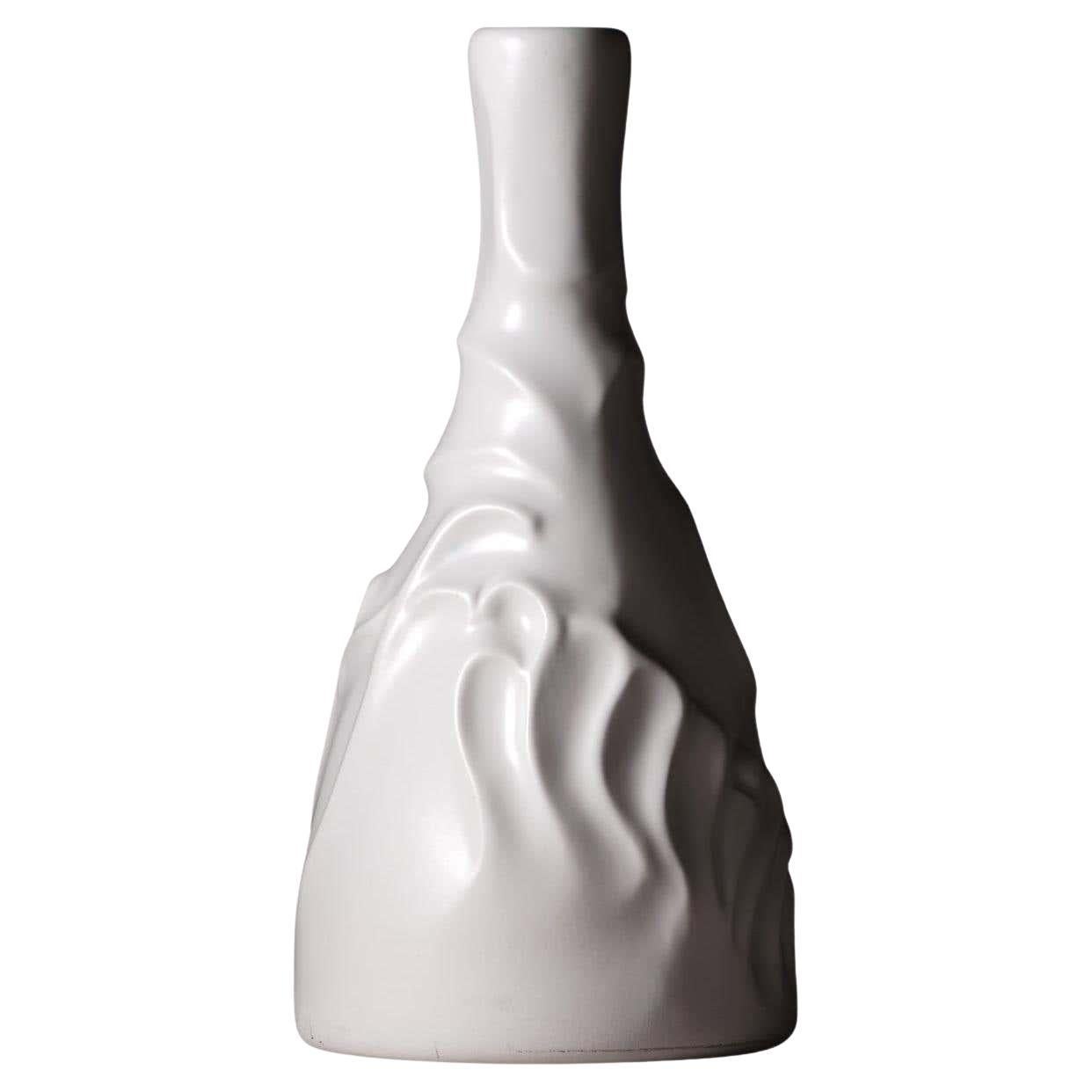 Early 19th Century White Ceramic Casa De Familia Bottle Vase by Josep Mª Jujol