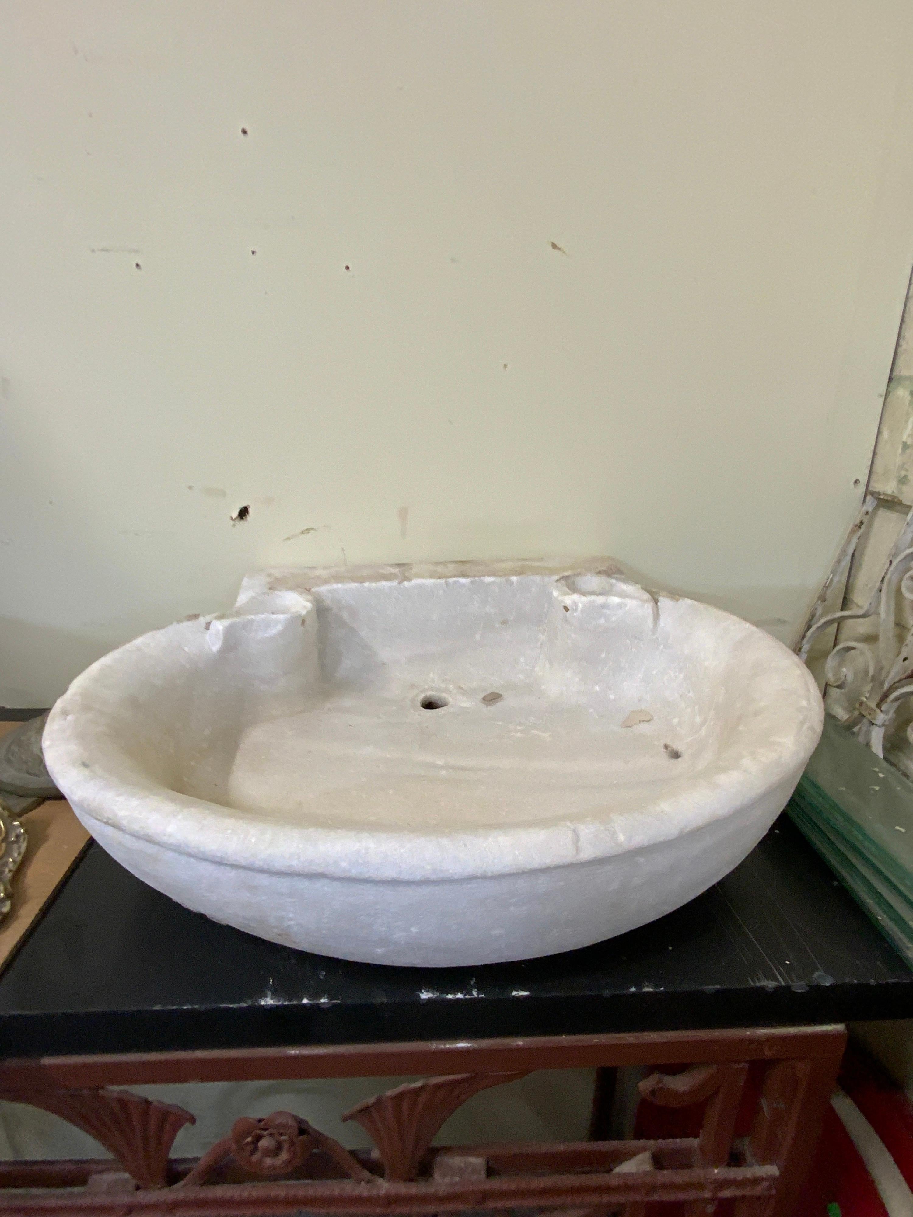 Greek Early 19th Century White Marble Sink