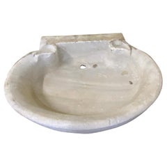 Antique Early 19th Century White Marble Sink