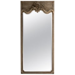 19th Century Louis XV Oak Mirror with Whitewashed Frame, French Design