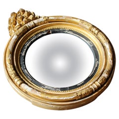 Specchio convesso dorato William IV del primo Ottocento Casa di campagna Antique Mirror