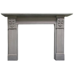 Early 19th Century William IV Grey Stone Fireplace Surround