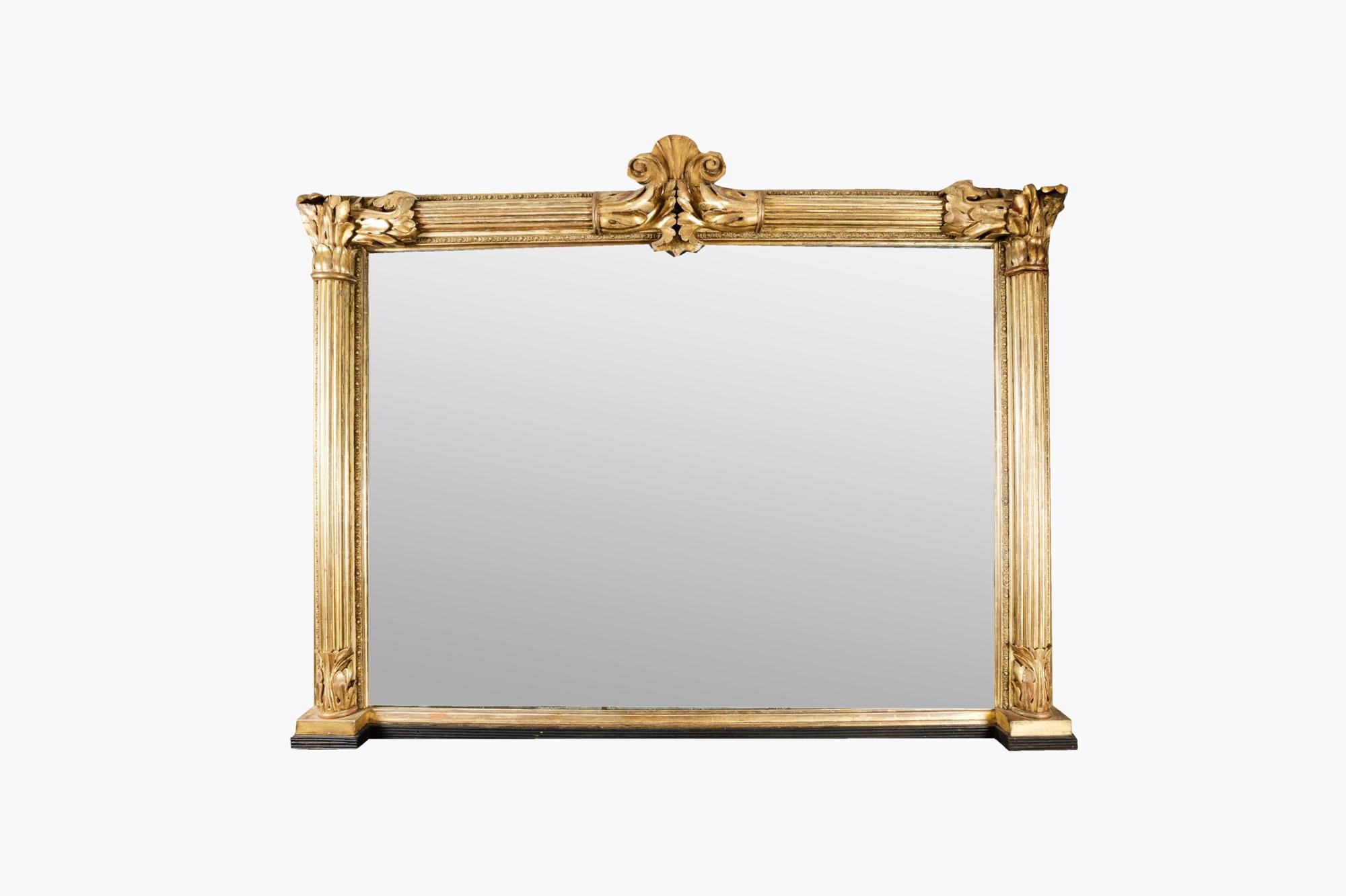 Anglais Début du 19ème siècle, grand miroir à trumeau William IV avec cadre doré en vente